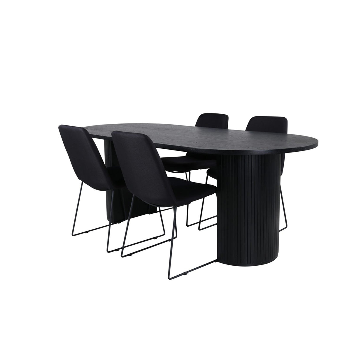 Bianca, Muce Oval matgrupp Svart, Svart, 200 x 90