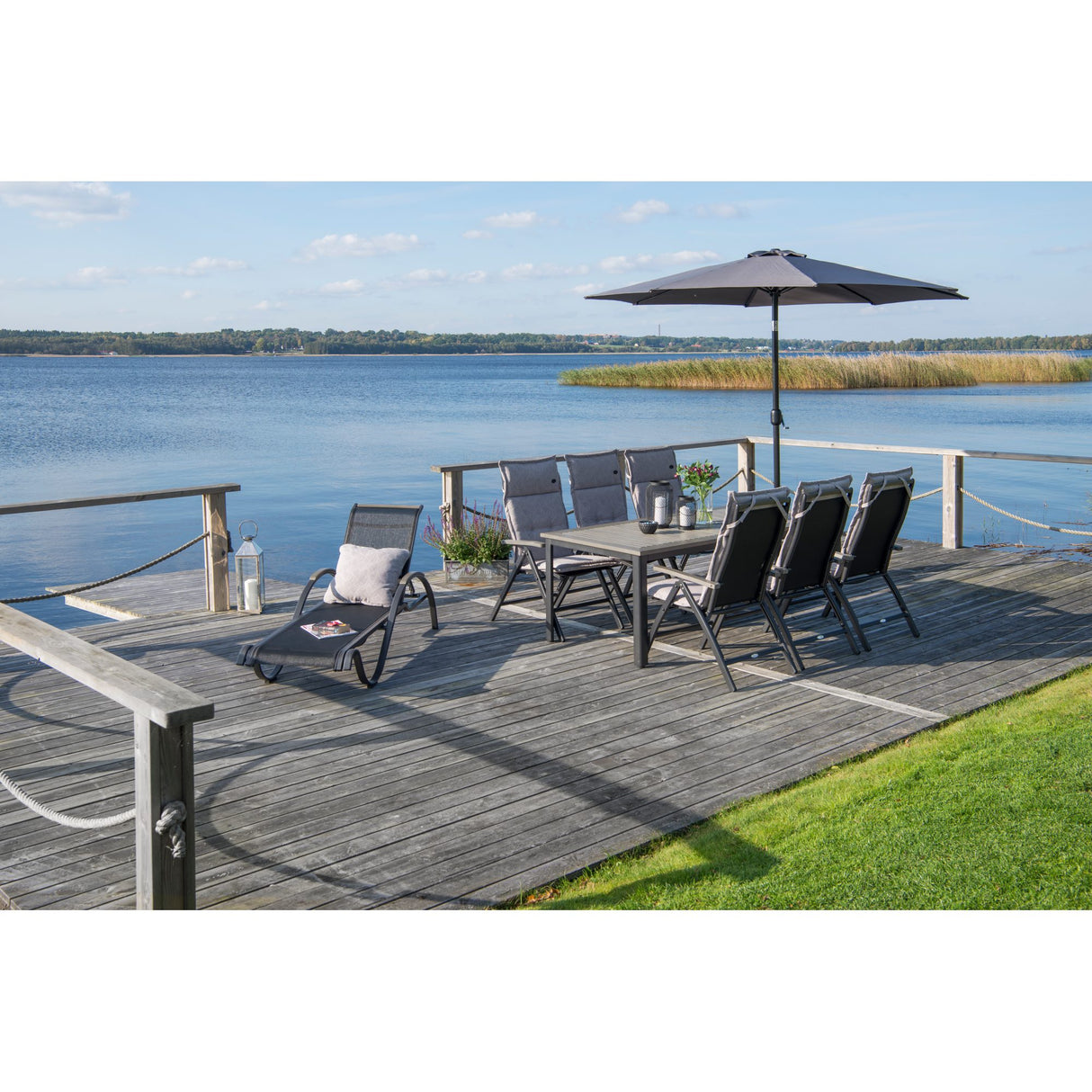 Parasoll 300 cm Grå