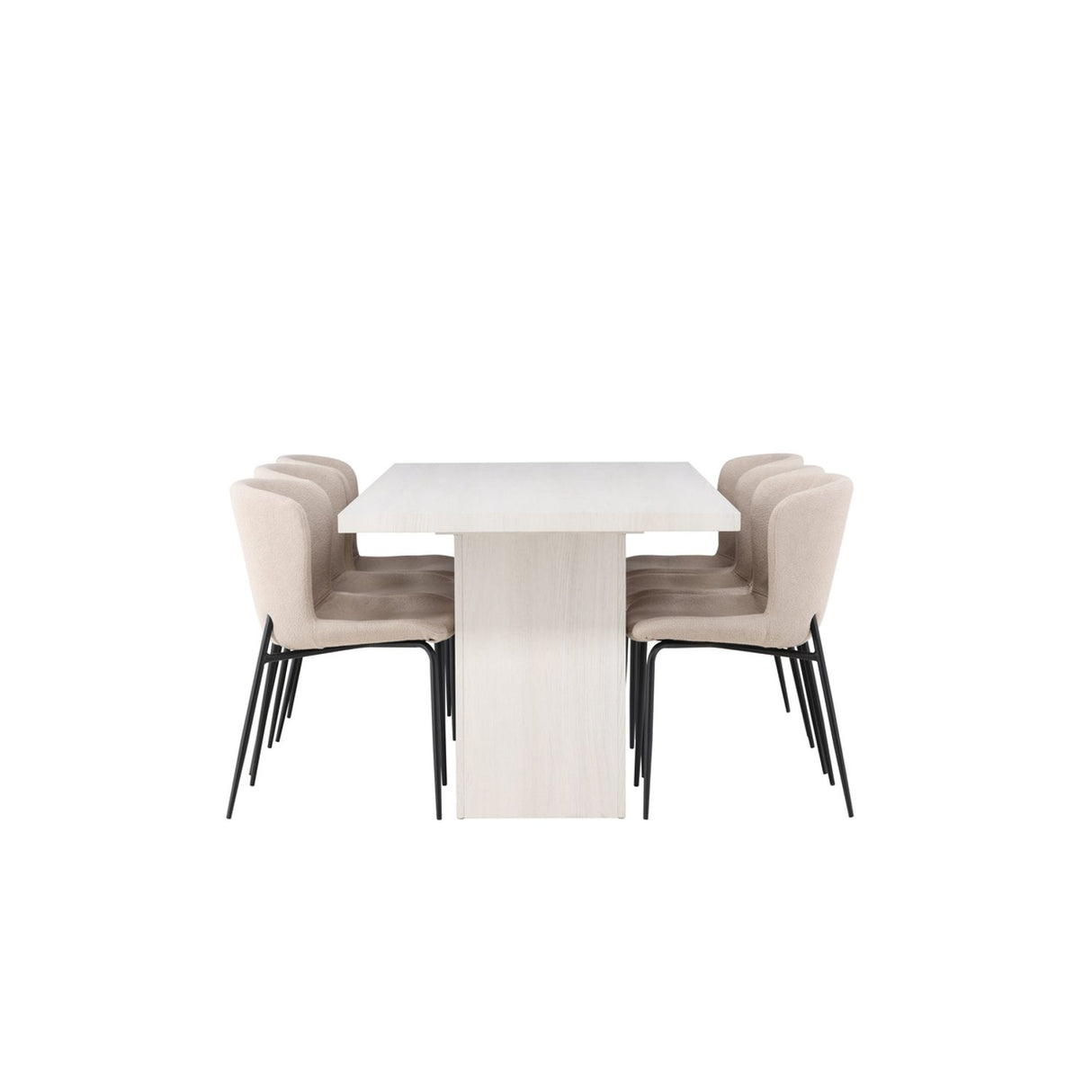 Olga, Modesto Rektangulär matgrupp Beige,Svart, Vit, 200 x 90
