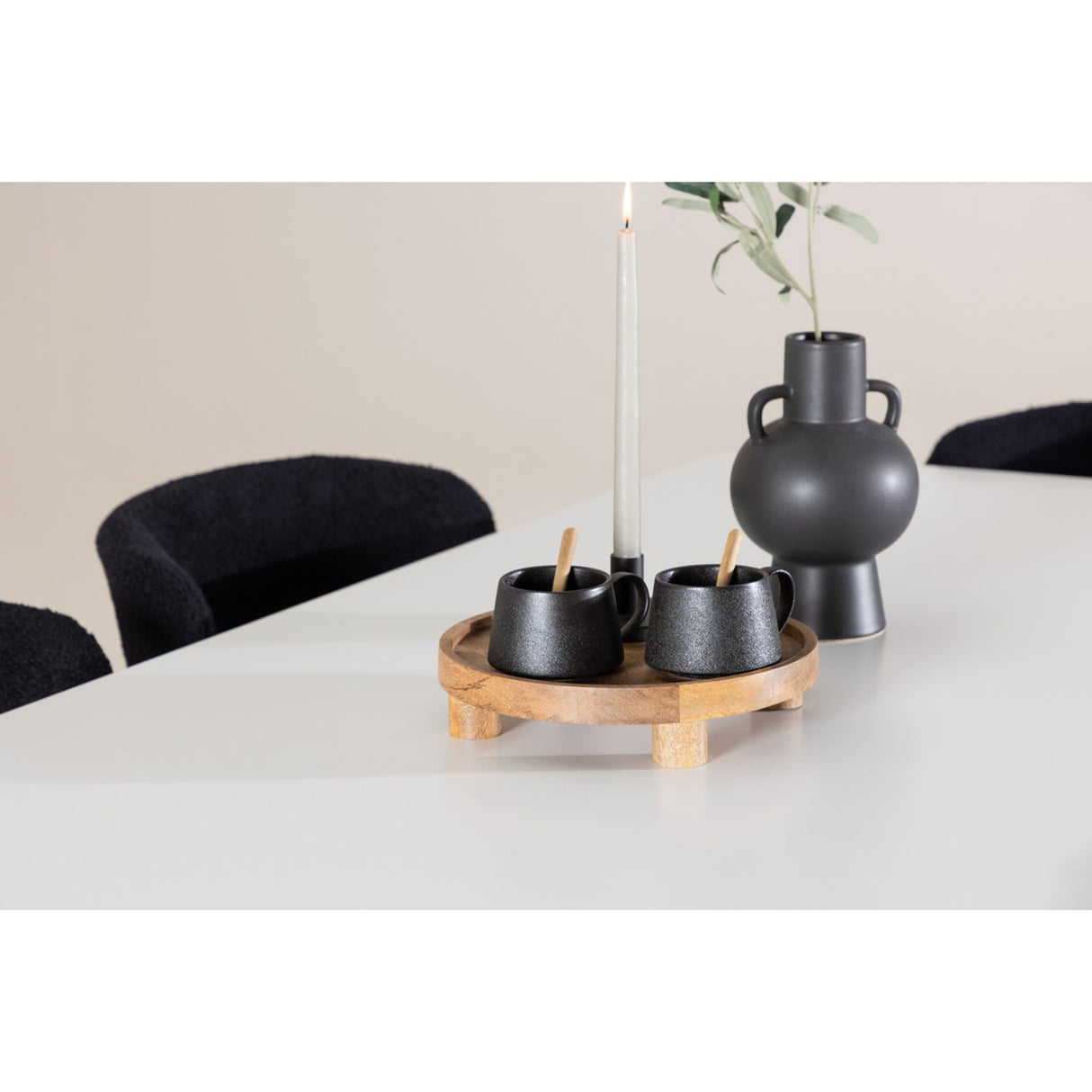 Silar, Modesto Rektangulär matgrupp Svart, Vit, 180 x 90