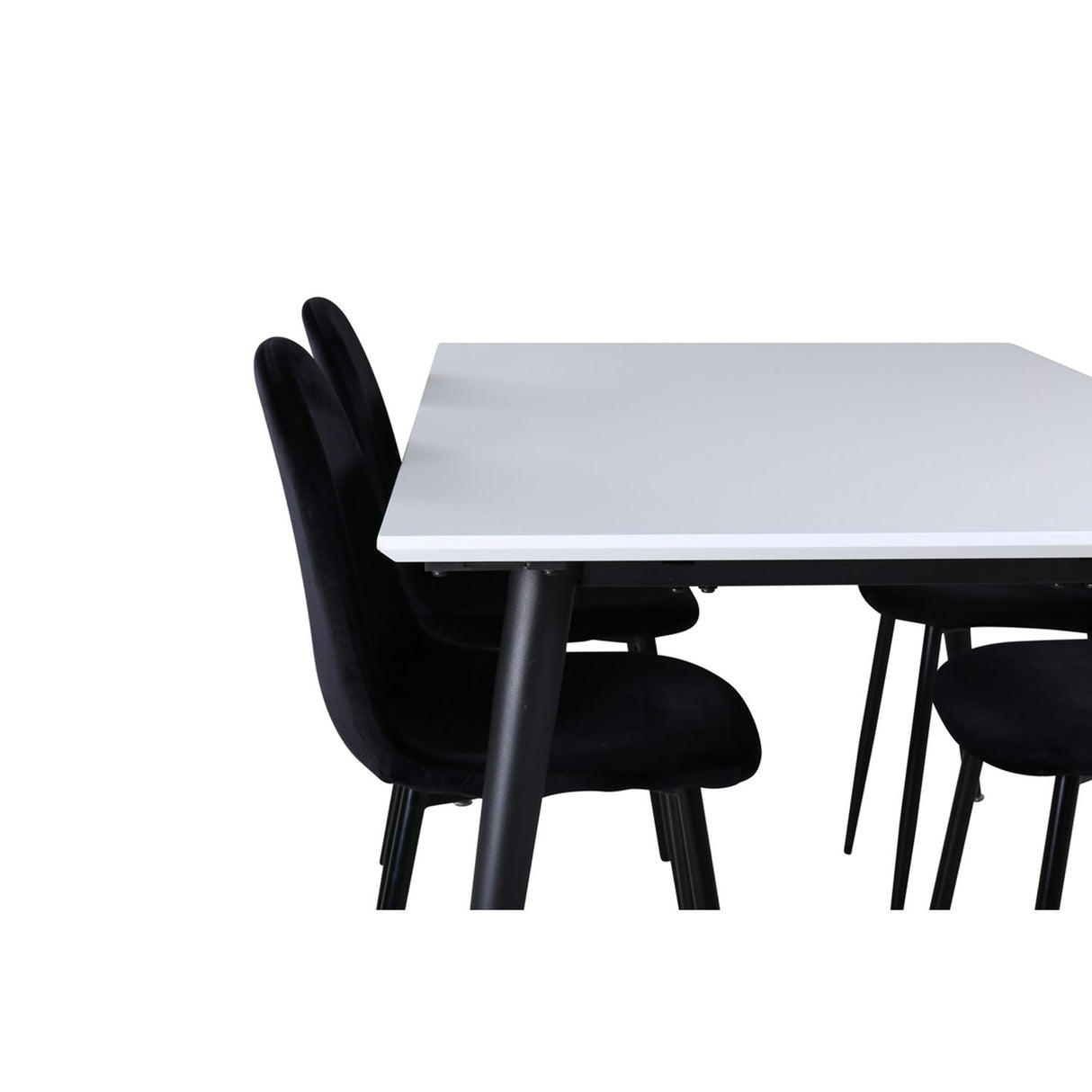 Jimmy, Polar Rektangulär matgrupp Svart, Svart, vit, 150 x 90