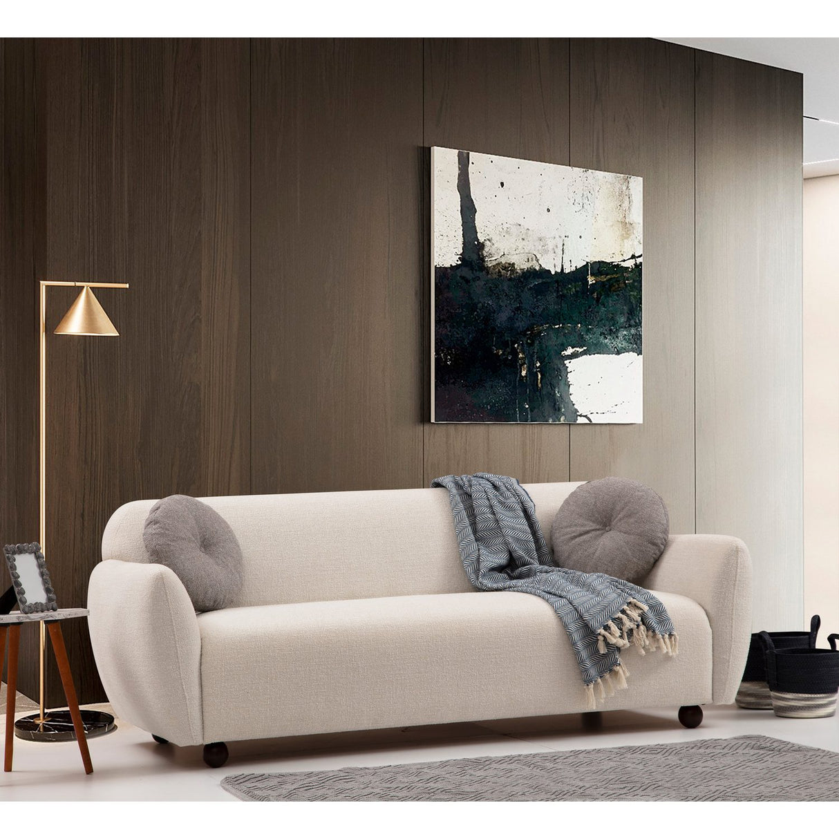 Bergen (223 x 83 x 86 cm) Creme 3-sitssoffa