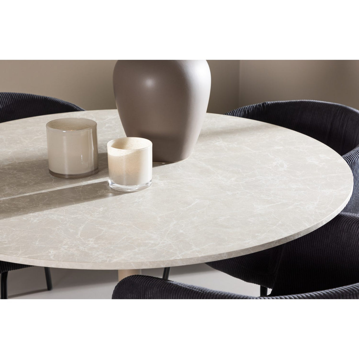 Lycke, Berit Rund matgrupp Svart, Beige, ⌀110