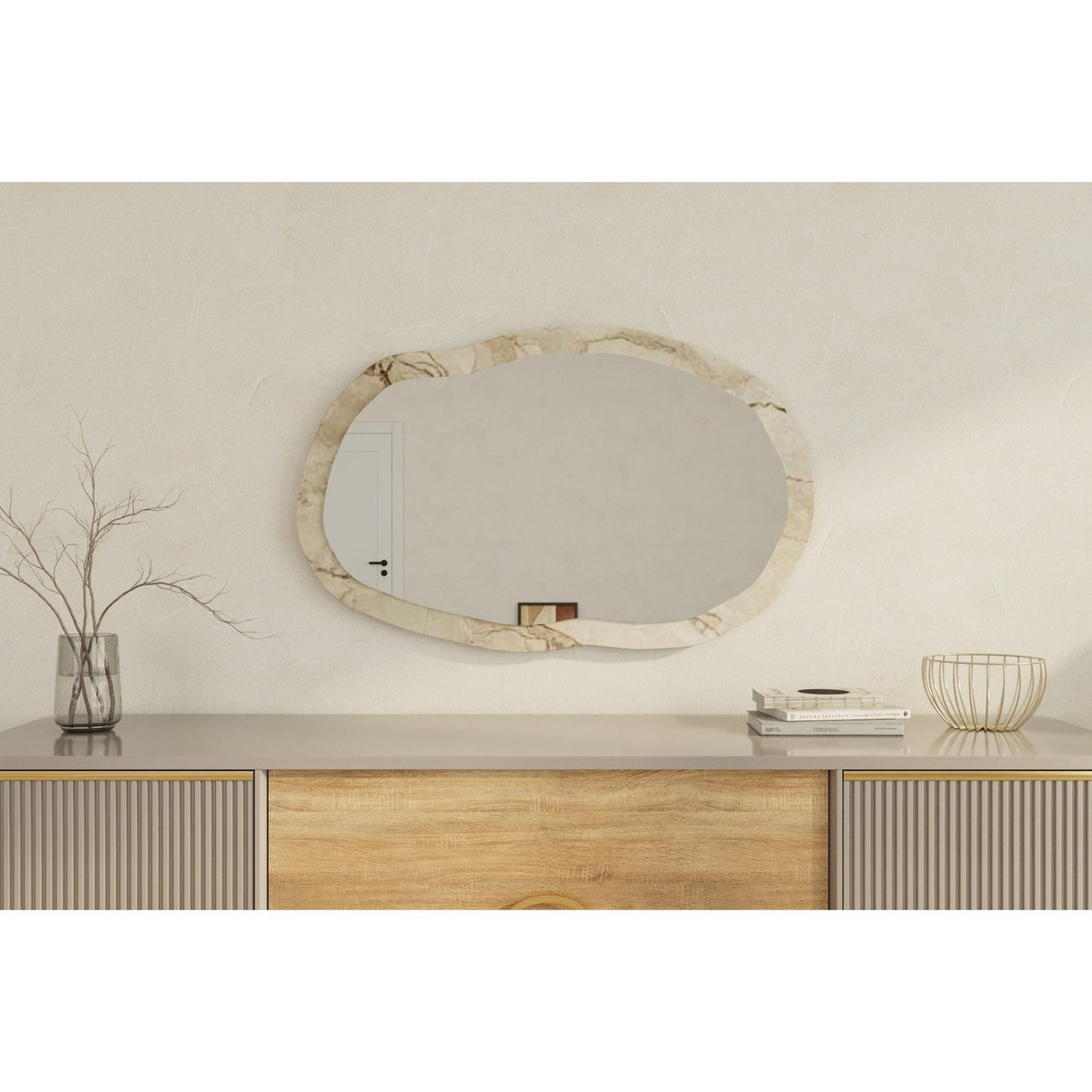 Lossa W (52 x 86 x 2,2 cm) Efesos-marmor Spegel