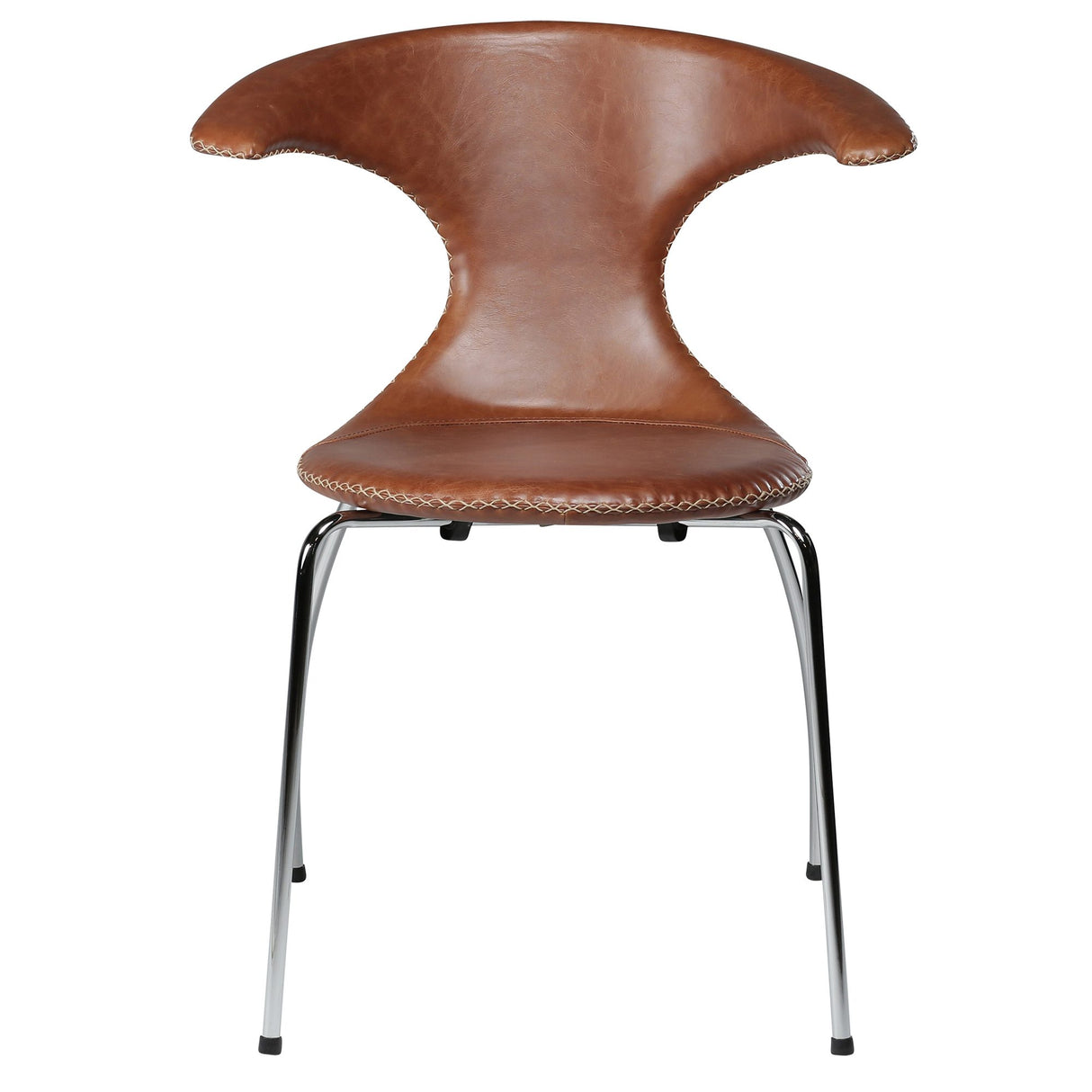 Flair Stol Light Brown Leather, Chrome