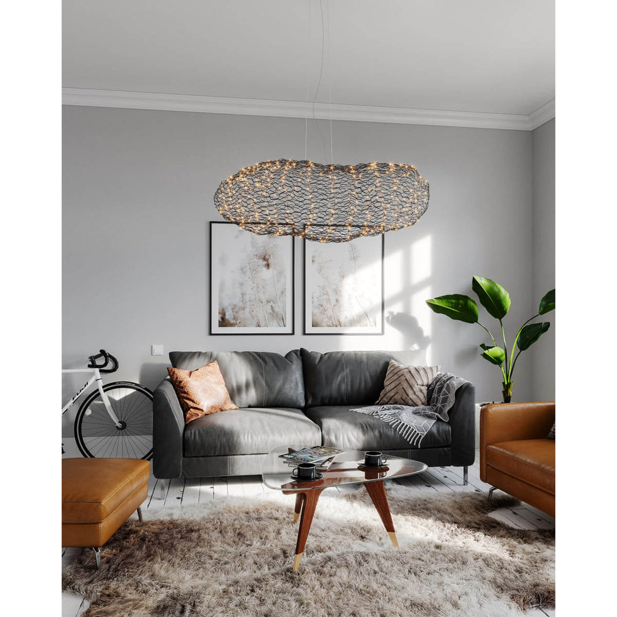 Hayden Taklampa 115 cm Svart matt