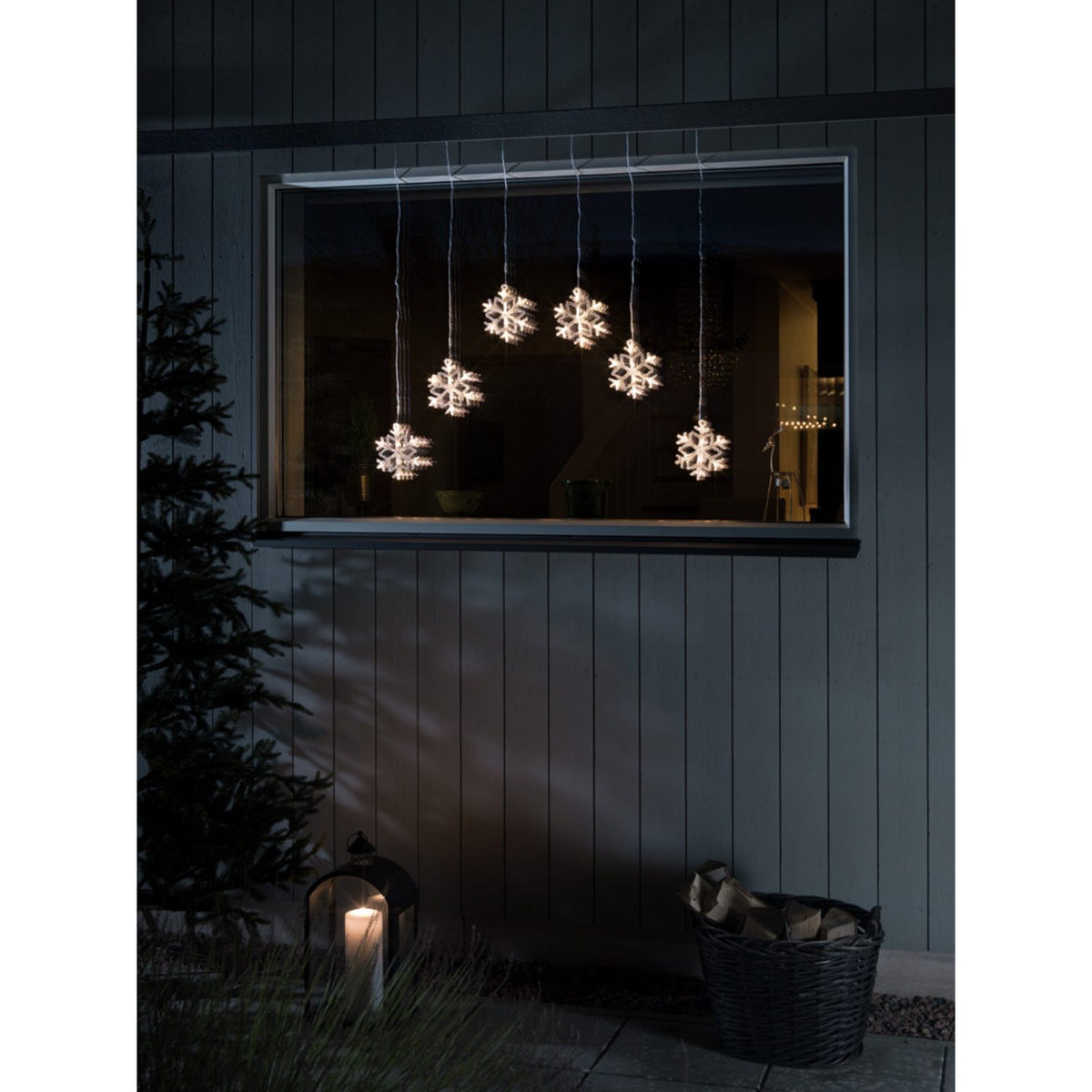 Gardin 6 snöflingor 8 varmvita LED/Stjärna Ljusslinga Ute