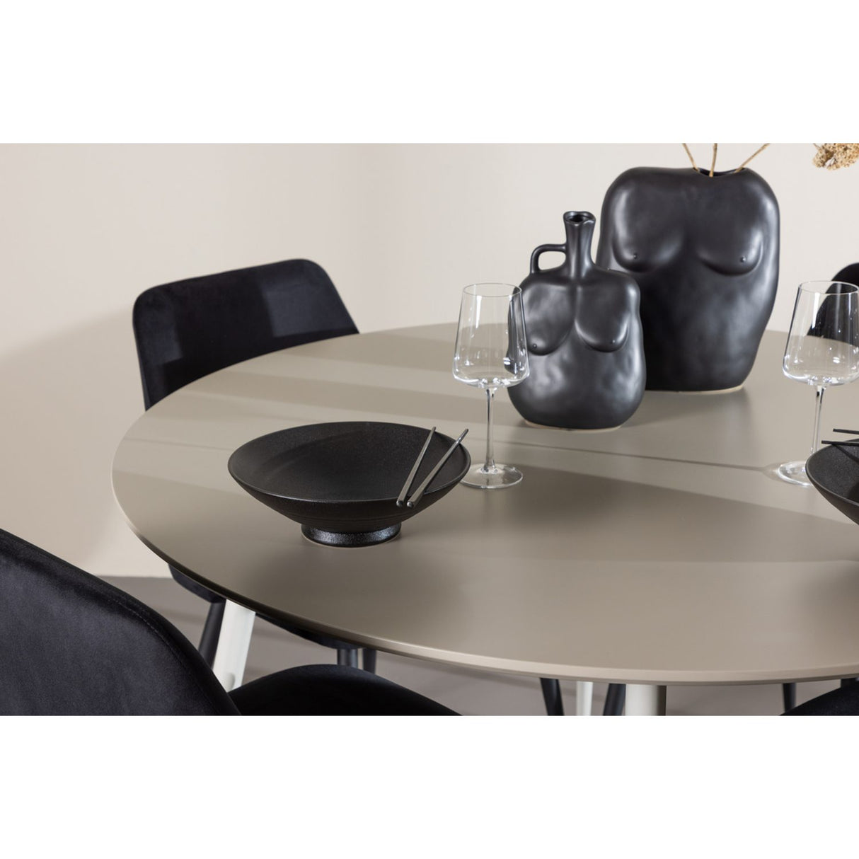 Plaza, Night Rund matgrupp Svart, Beige, ⌀120