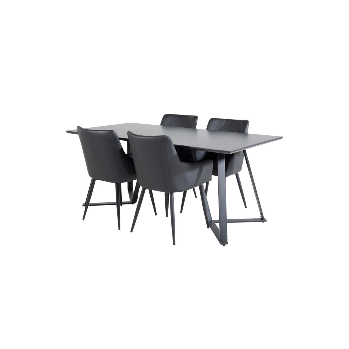Marina, Comfort Rektangulär matgrupp Svart, Svart, 180 x 90