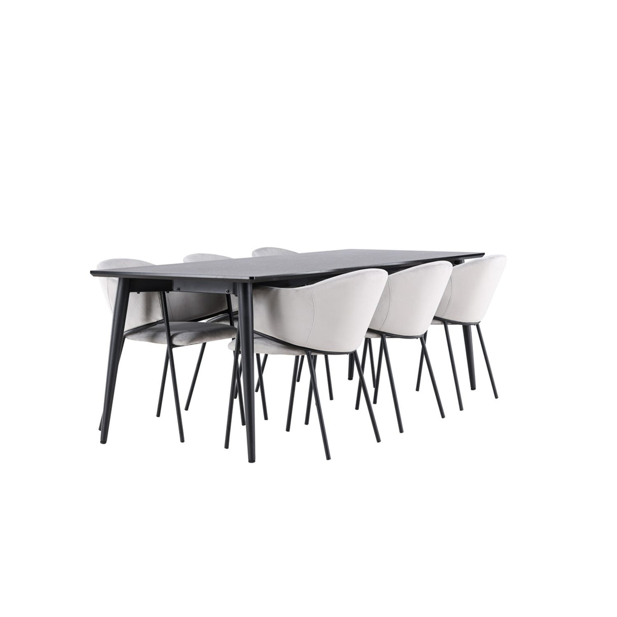 Ellis, Evelina Rektangulär matgrupp Svart,Grå, Svart, 230 x 85