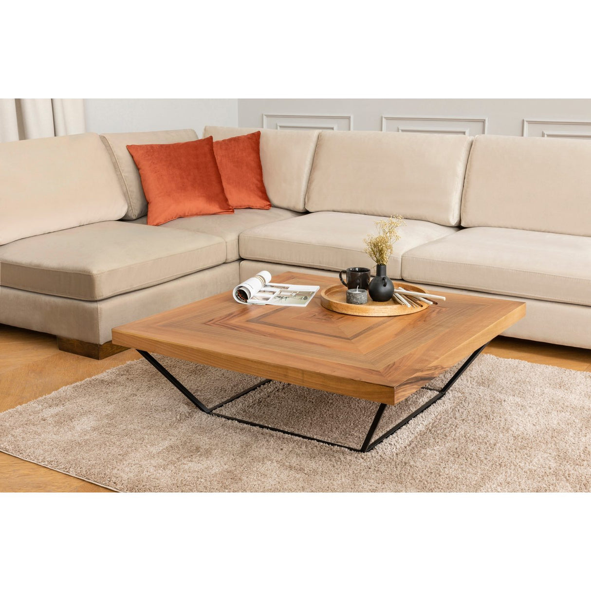 Kigali Hörn med puff (193 x 97 x 80 cm) Hörnsoffa Beige