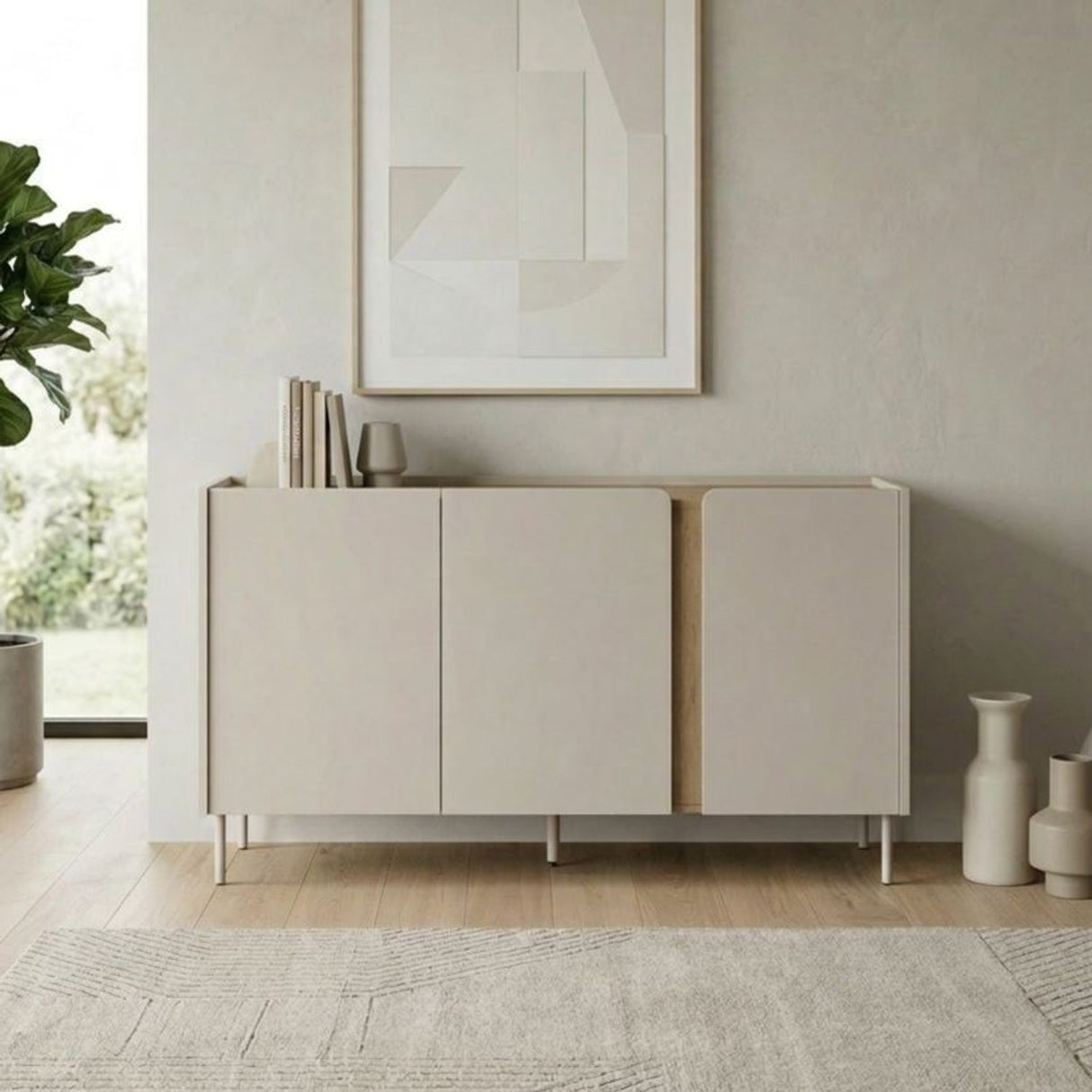 Prague (150 x 82,9 x 40,5 cm) Konsolbord Sandsten naturlig ek