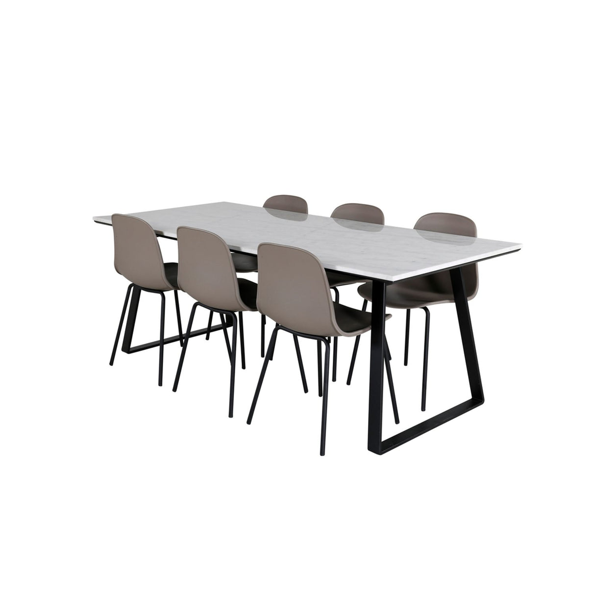 Estelle, Arctic Rektangulär matgrupp Beige