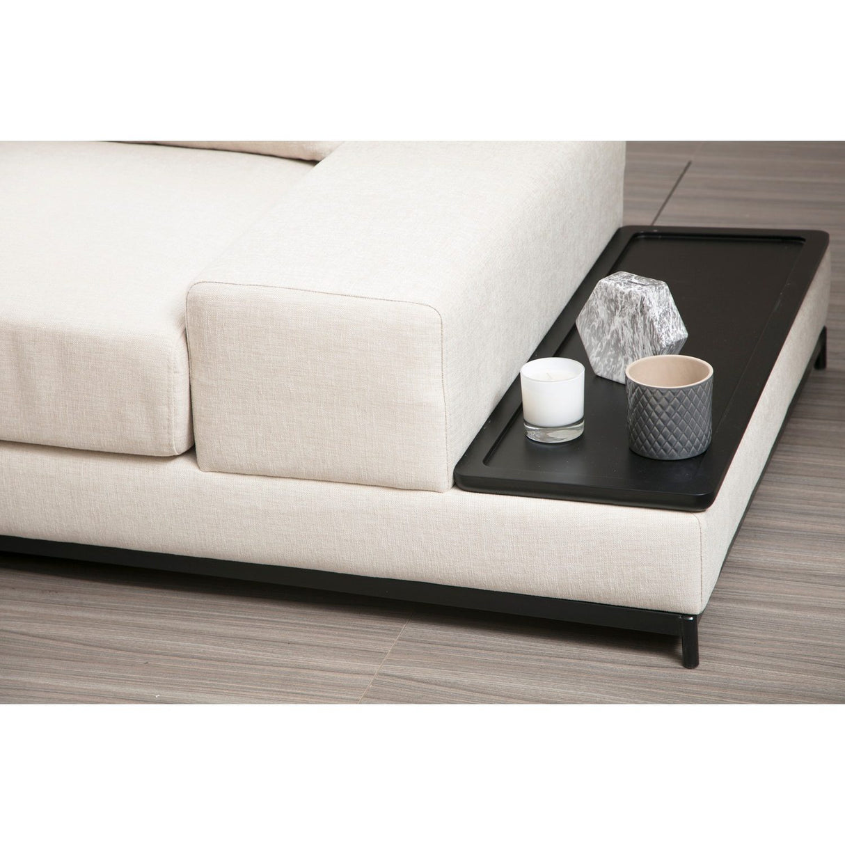 Ghent med sidobord (320 x 102 x 84 cm) Beige 4-sits soffa