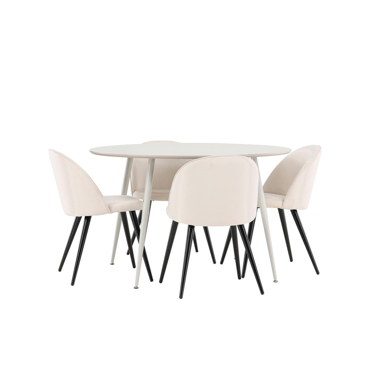 Plaza, Sammet Rund matgrupp Beige,Svart, Beige, ⌀120