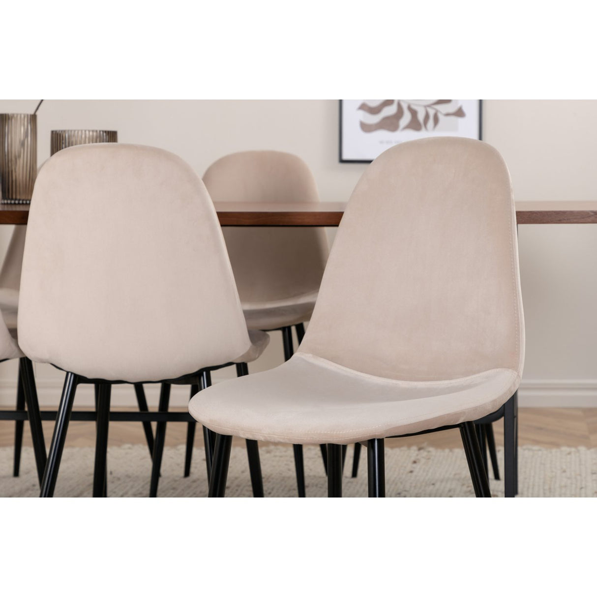 Uno, Polar Rektangulär matgrupp Beige, Svart, Svart,Natur, 200 x 90