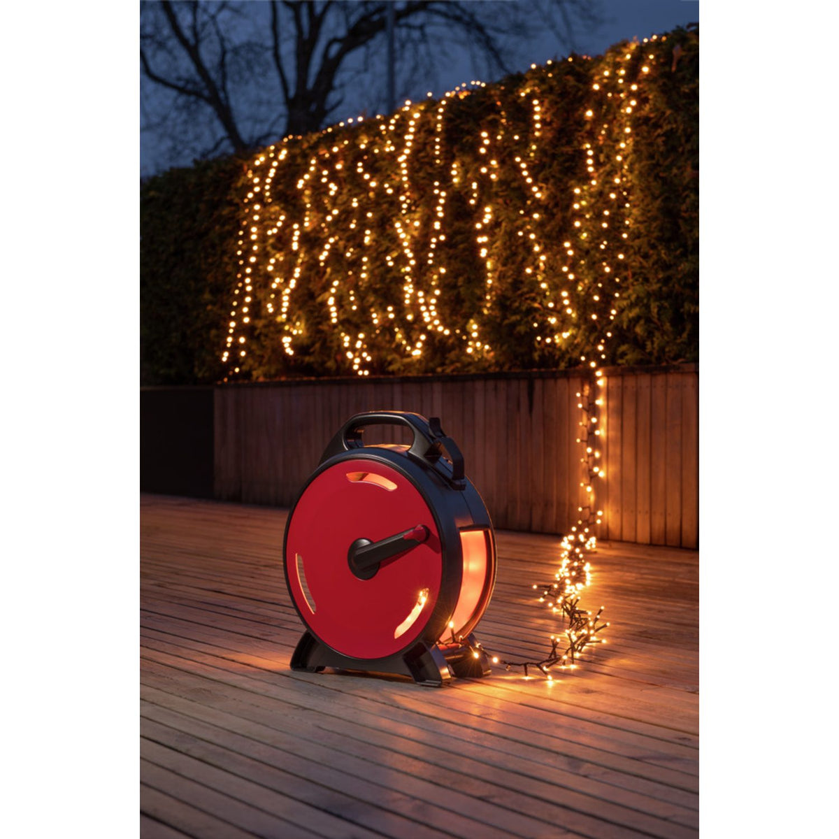 med Sladdvinda Cluster LED Svart Kabel Ljusslinga Ute 21.98m, Amber