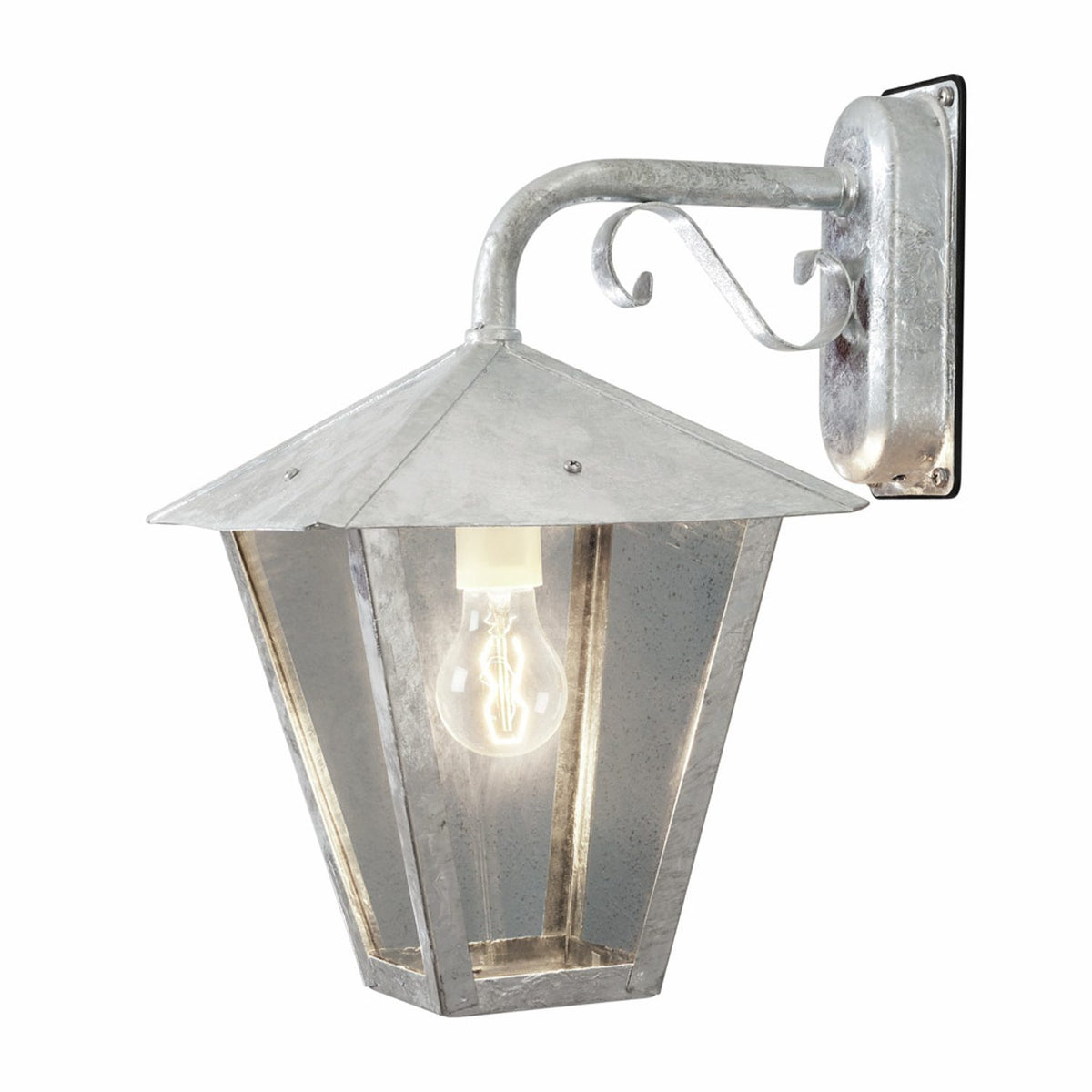 Benu E27 32 cm Vägglampa Ute Ned, Galvaniserad