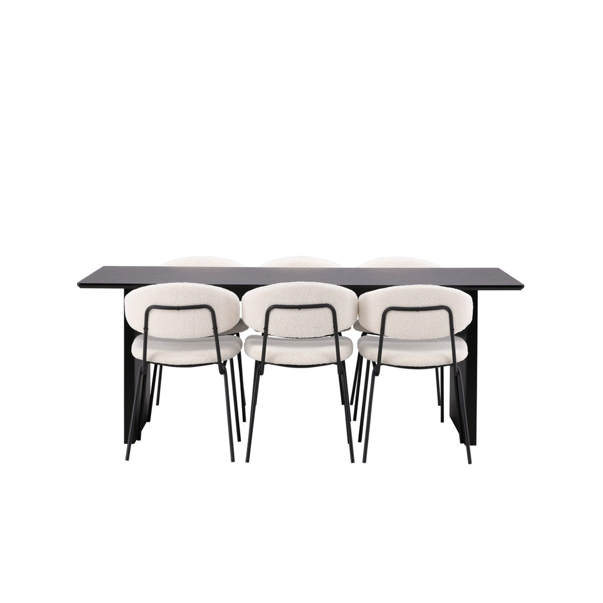 Vail, Chico Rektangulär matgrupp Vit, Svart, 200 x 100