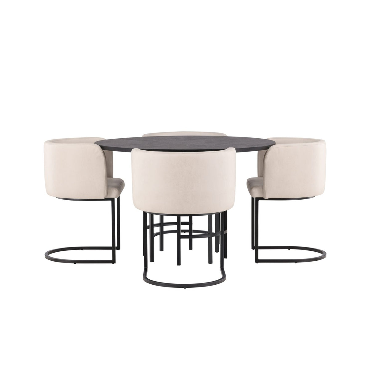 Copenhagen, Simrishamn Rund matgrupp Beige,Svart, Svart, ⌀115
