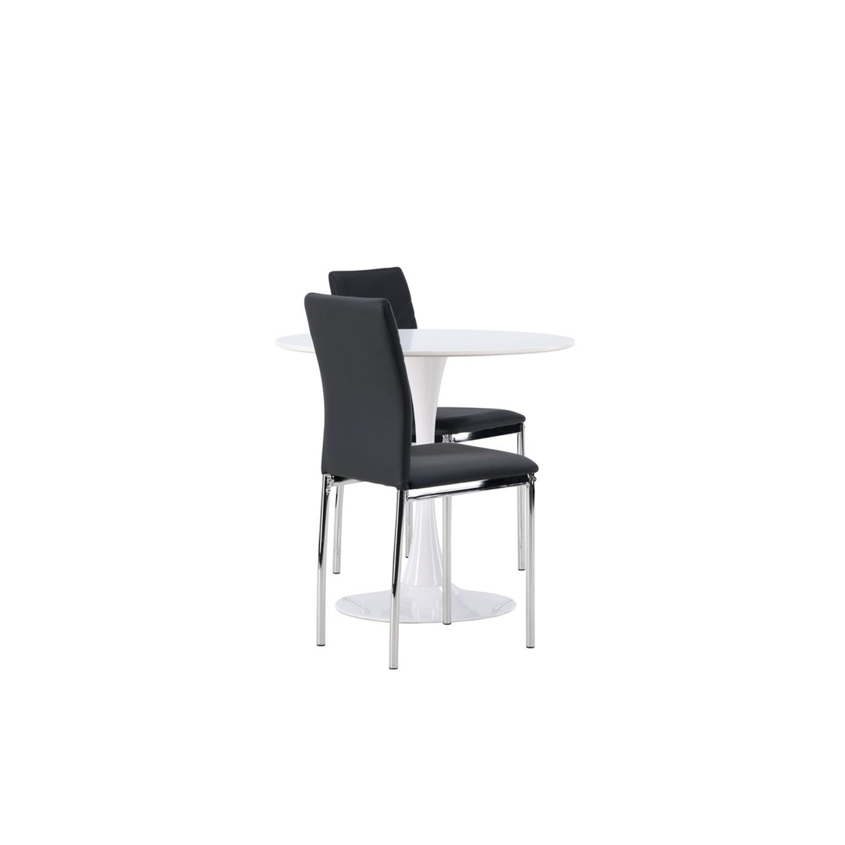 Hamden, Lily Rund matgrupp Svart,Silver, Vit, ⌀80