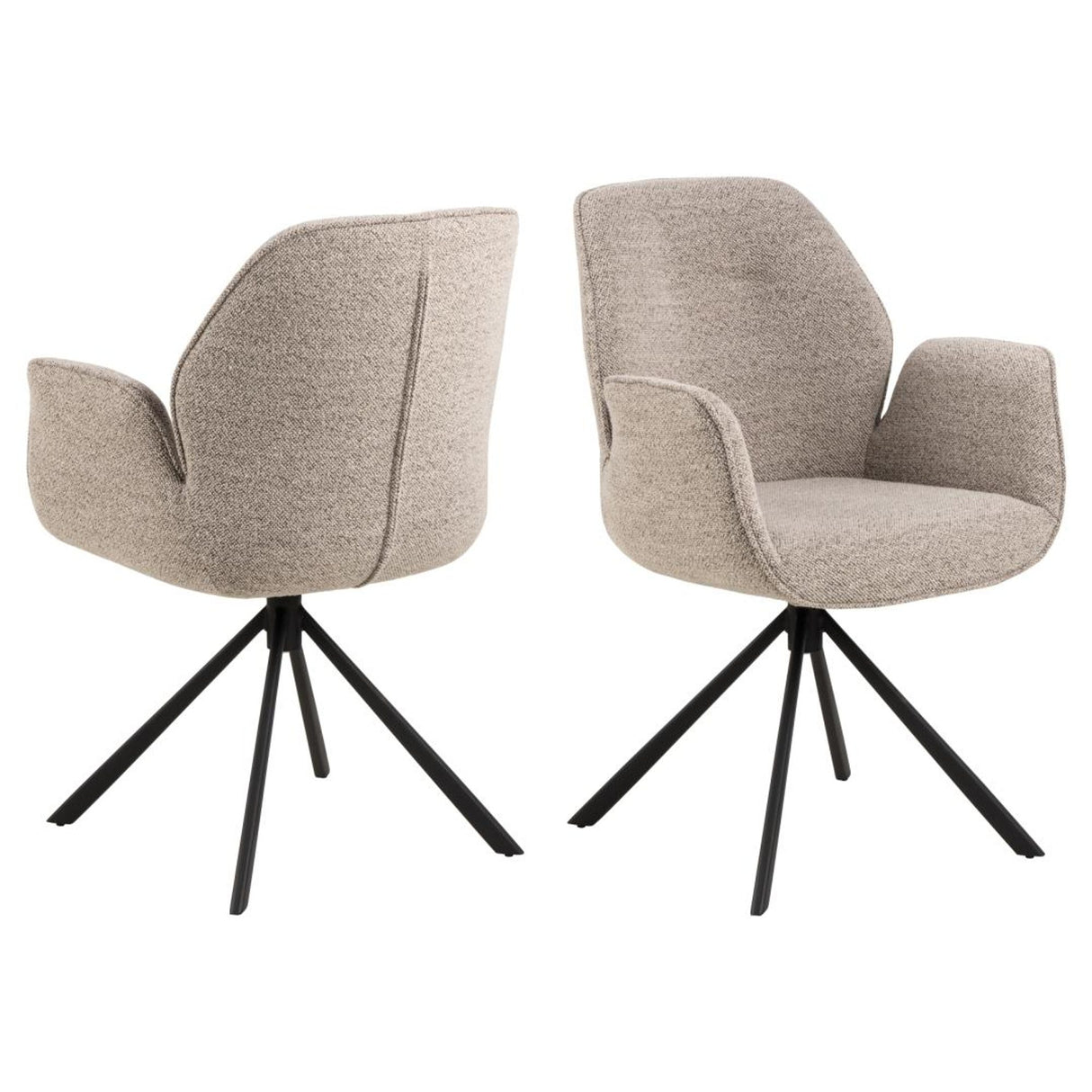 Millau Karmstol Snurr Monza tyg Beige