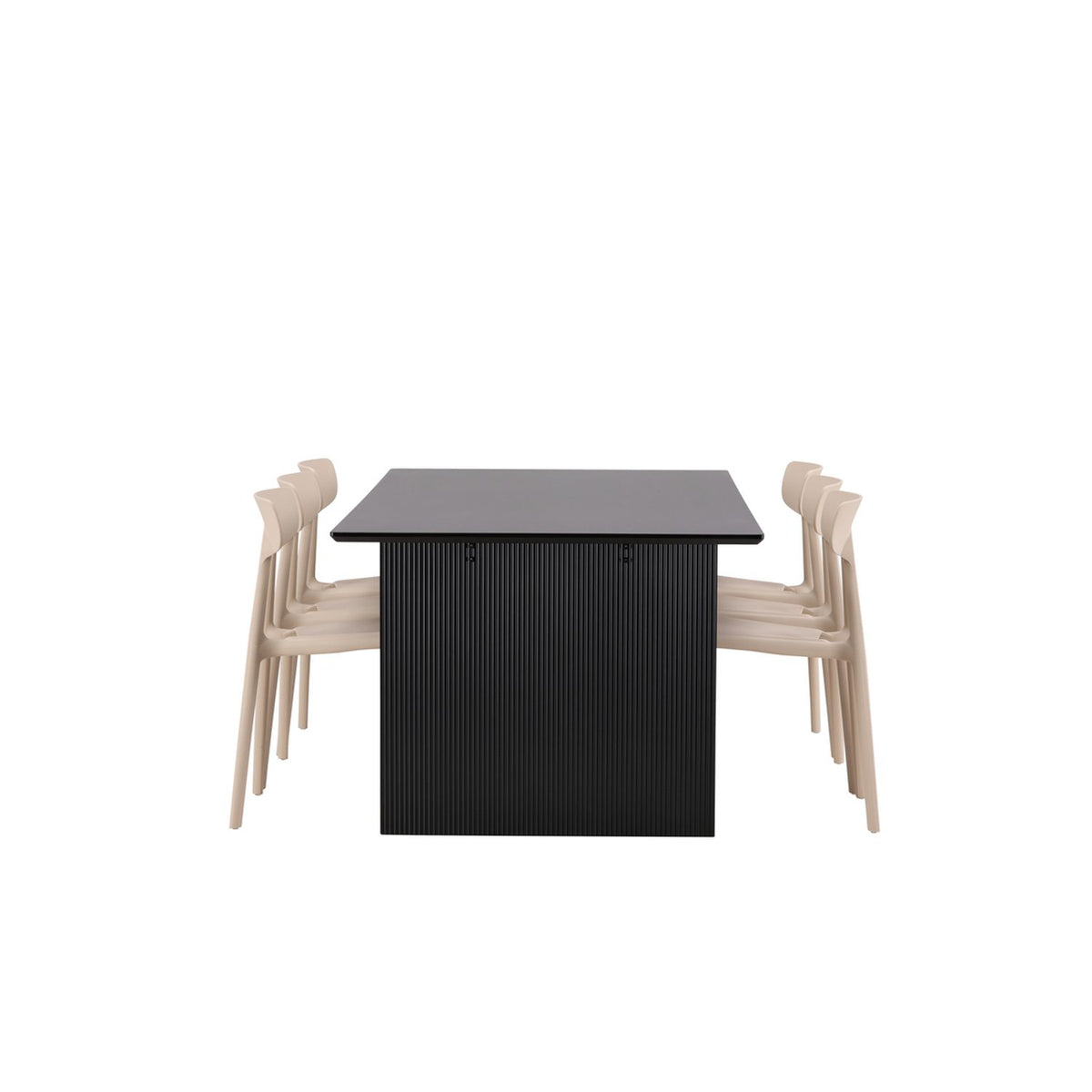 Vail, Ursholmen Rektangulär matgrupp Beige, Svart, 200 x 100