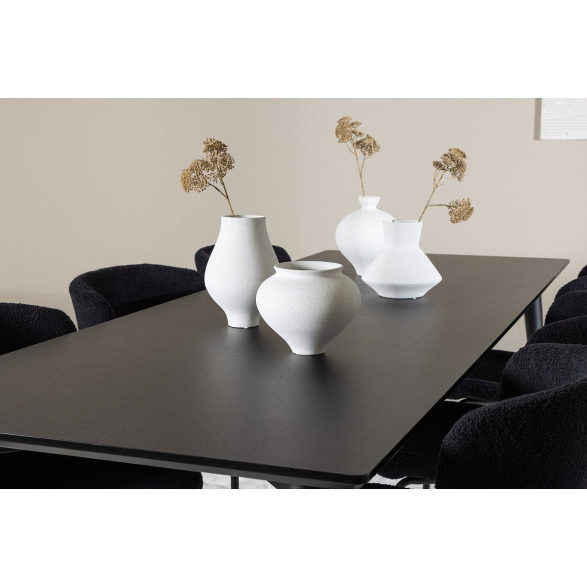 Ellis, Modesto Rektangulär matgrupp Svart, Svart, 230 x 85
