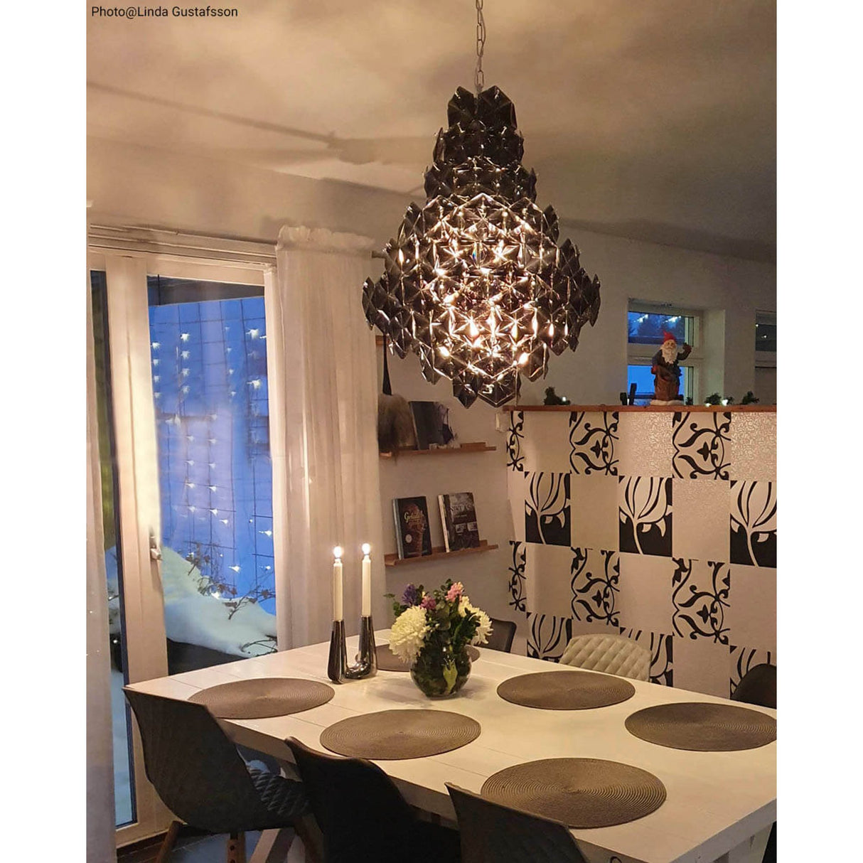 Monarque Grande Taklampa Svartkrom