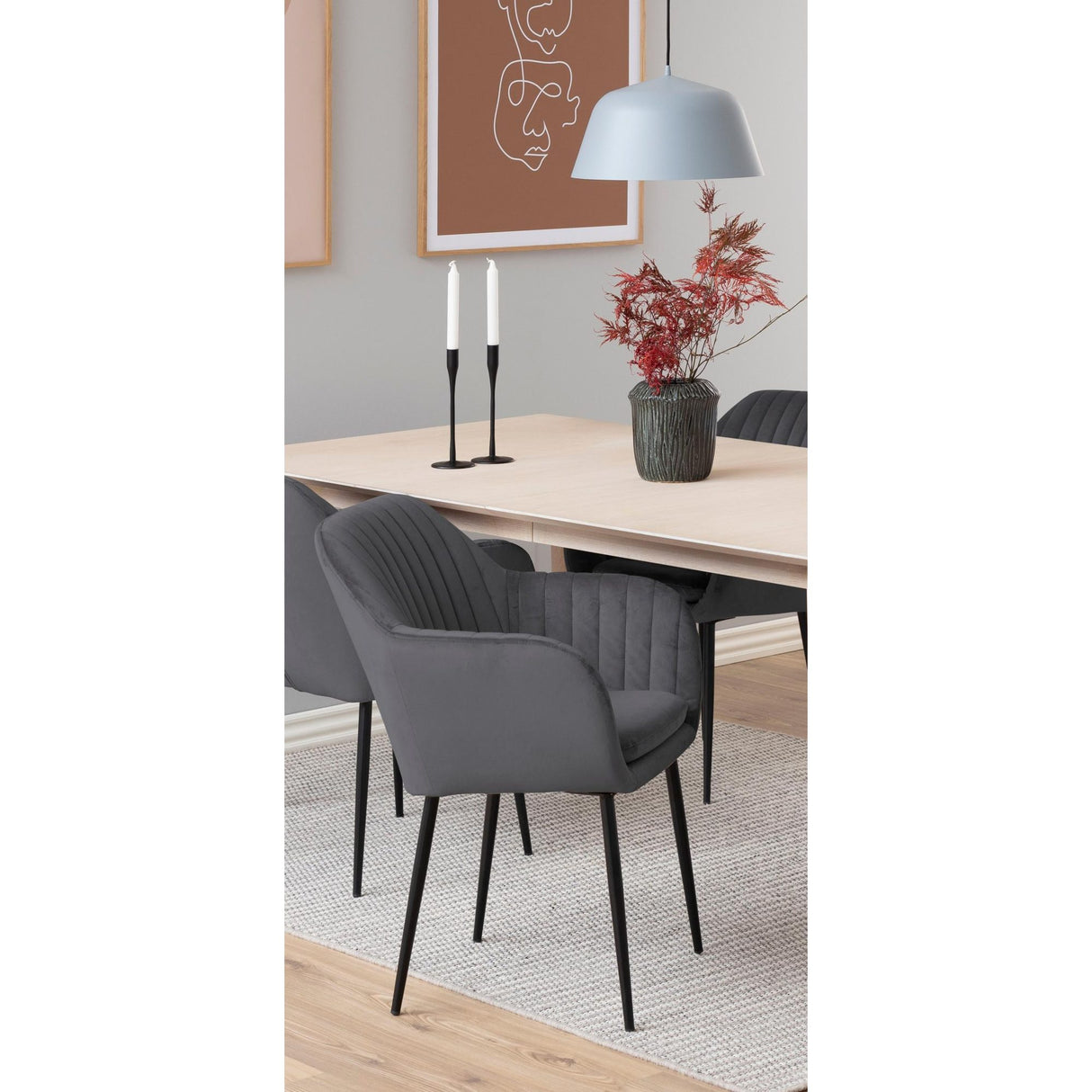 Le Havre Karmstol Vic tyg Mörkgrå