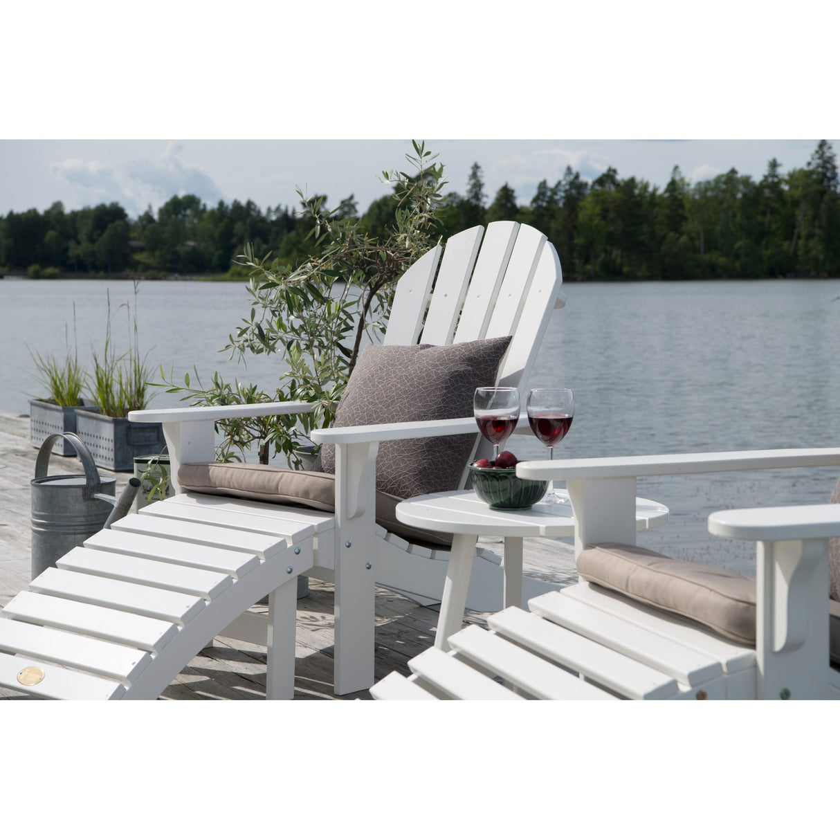 Tennessee Utesidobord Ø50 cm Vit