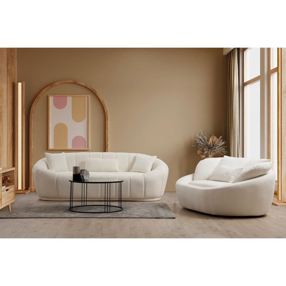 Nairobi (155 x 120 x 67 cm) Creme 2-sitssoffa