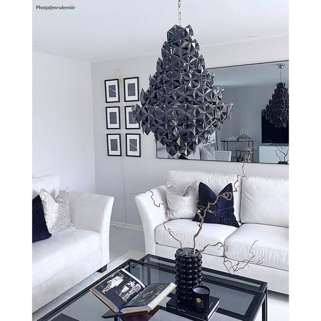 Monarque Grande Taklampa Svartkrom