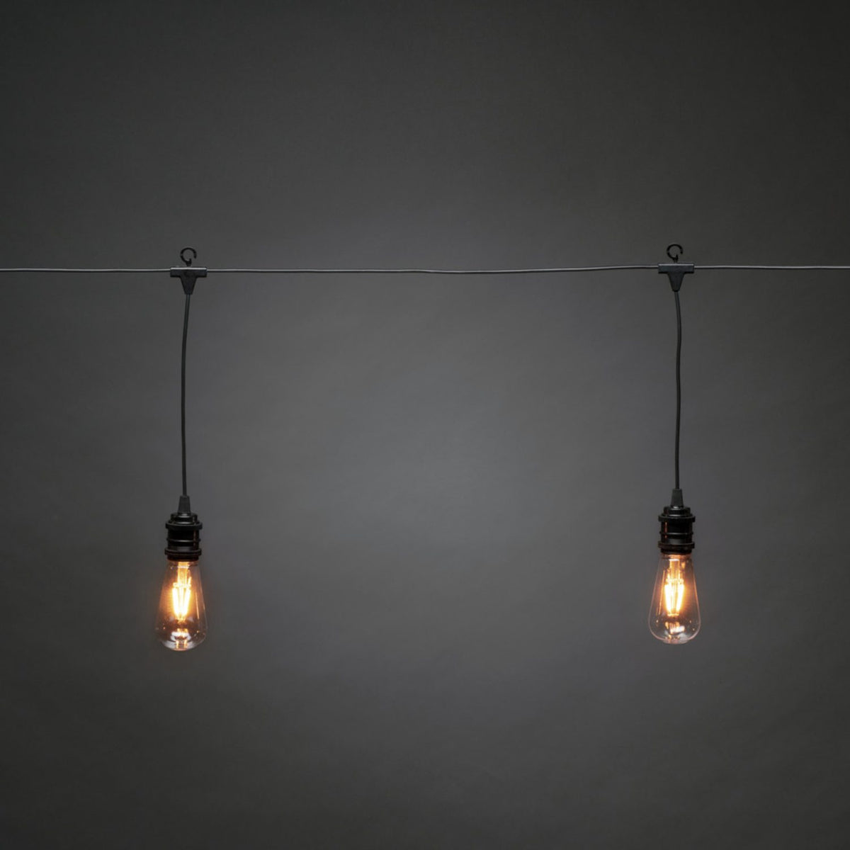 E27 10 Amber Utbytbara LED Svart kabel Dimmer Ljusslinga Ute