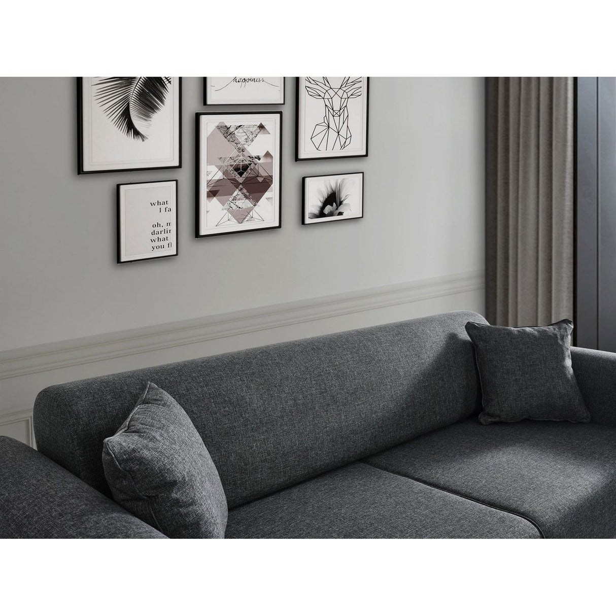 Astana 3-sits (222 x 90 x 80 cm) 3-sits bäddsoffa Ljusgrå
