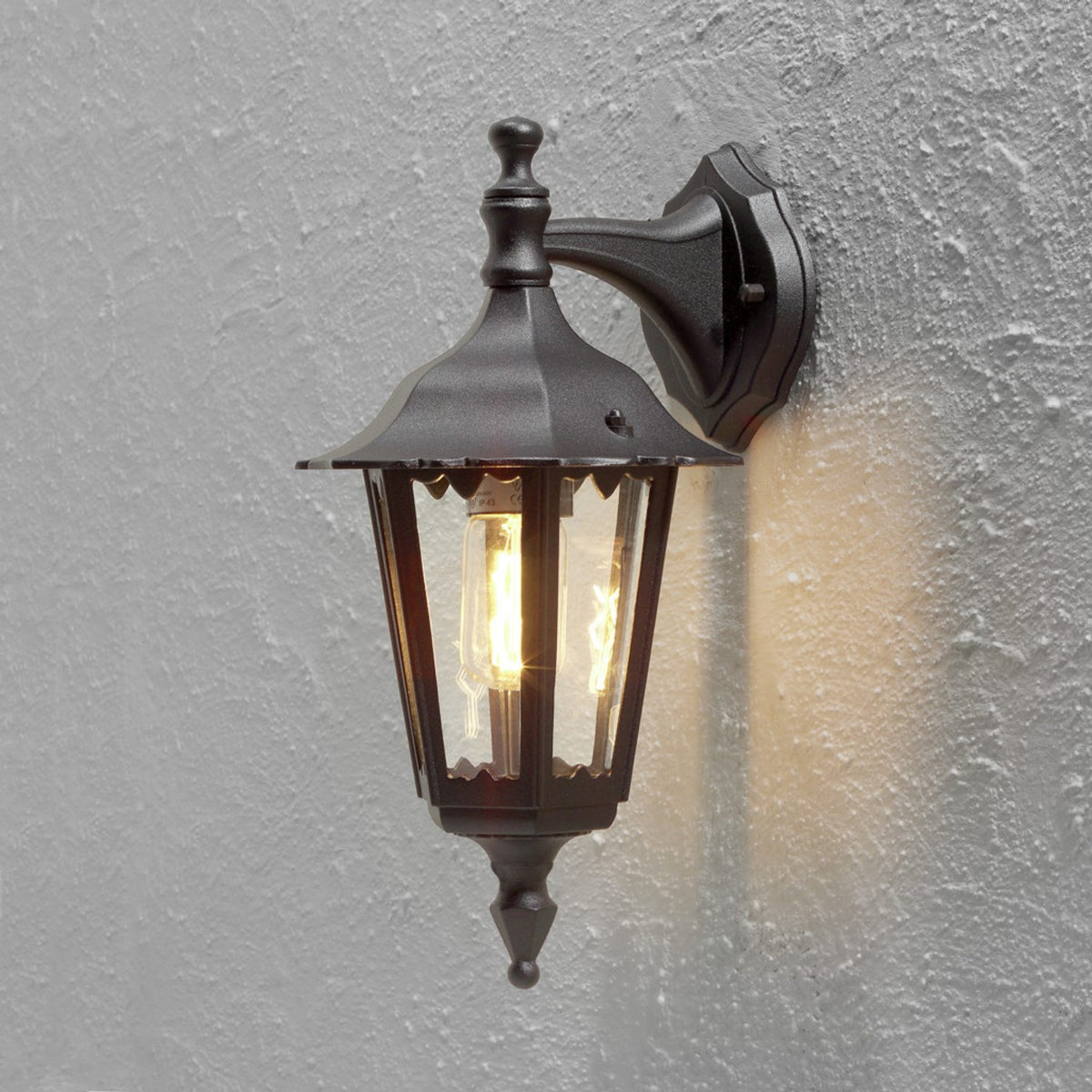 Firenze E27 Liten Vägglampa Ute Ned, Svart