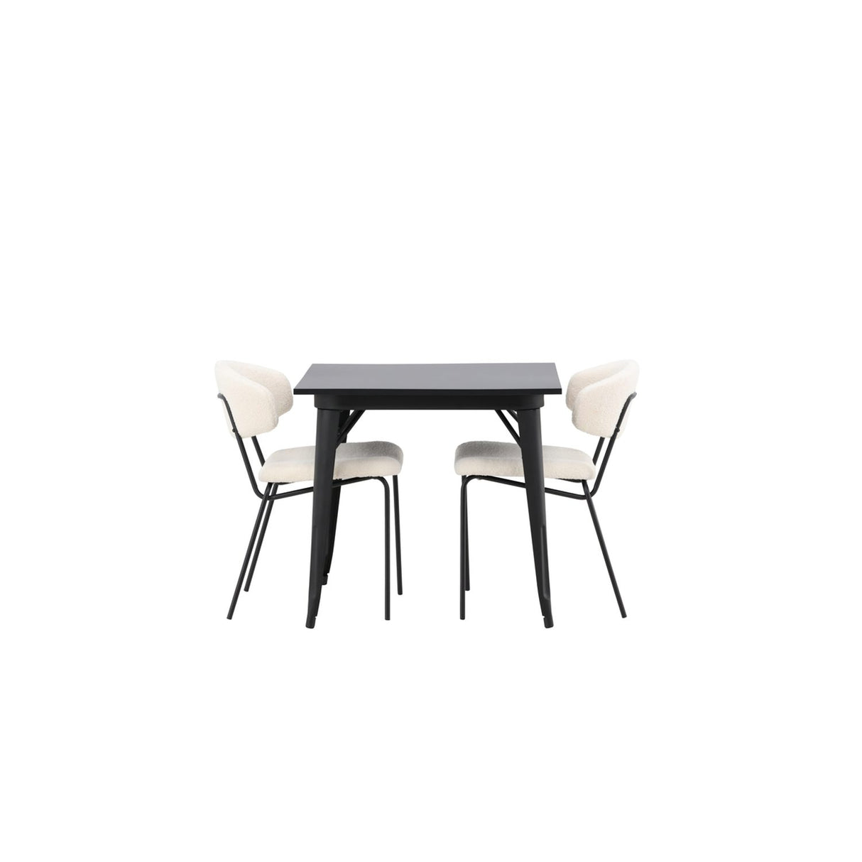 Tempe, Chico Rektangulär matgrupp Vit, Svart, 80 x 80