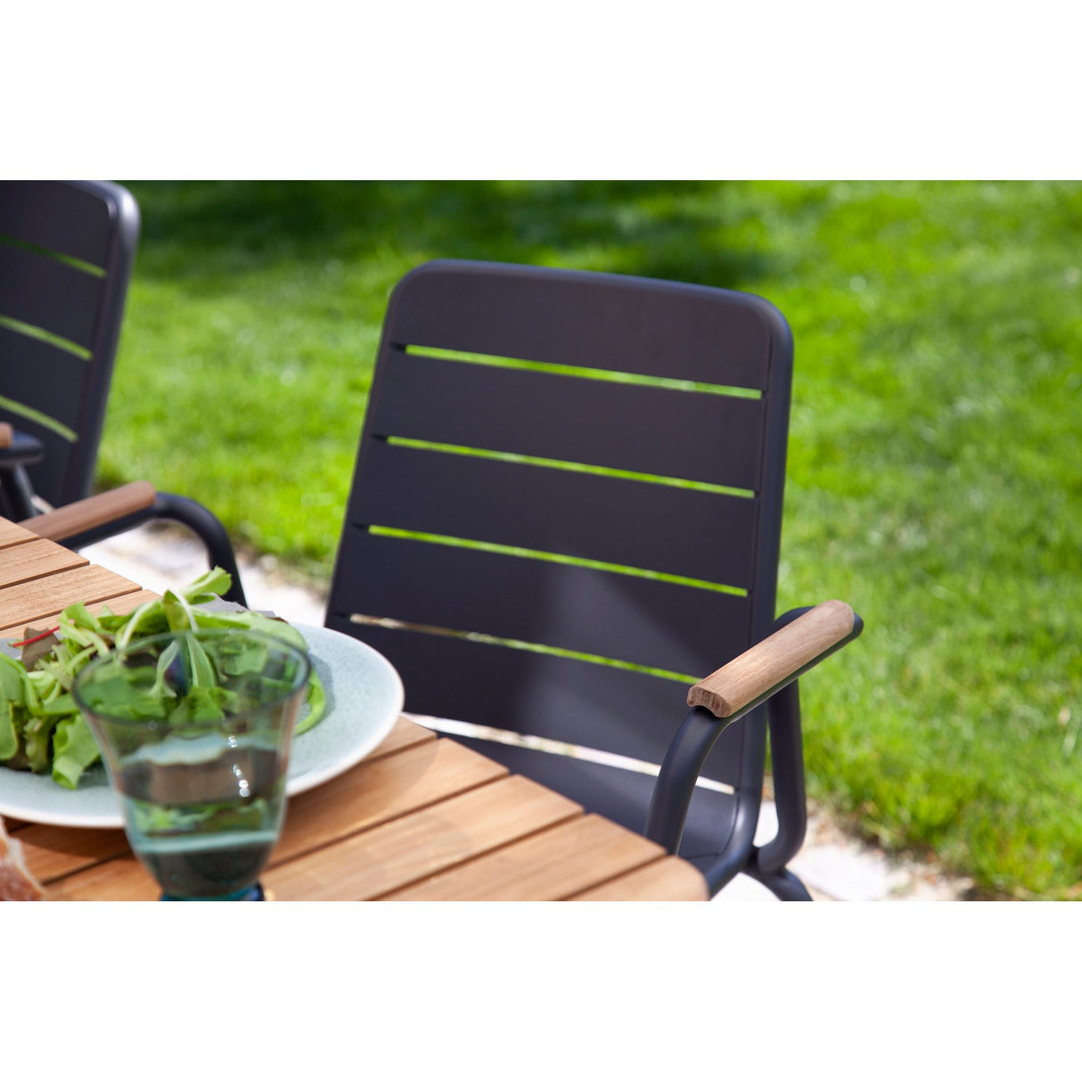 Parc Antracit/Teak Trädgårdsstol