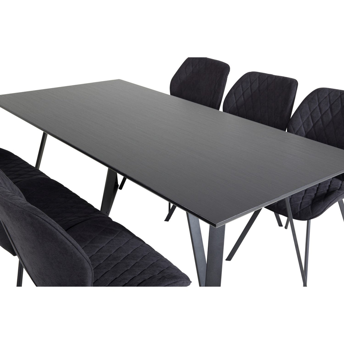 Marina, Gemma Rektangulär matgrupp Svart, Svart, 180 x 90