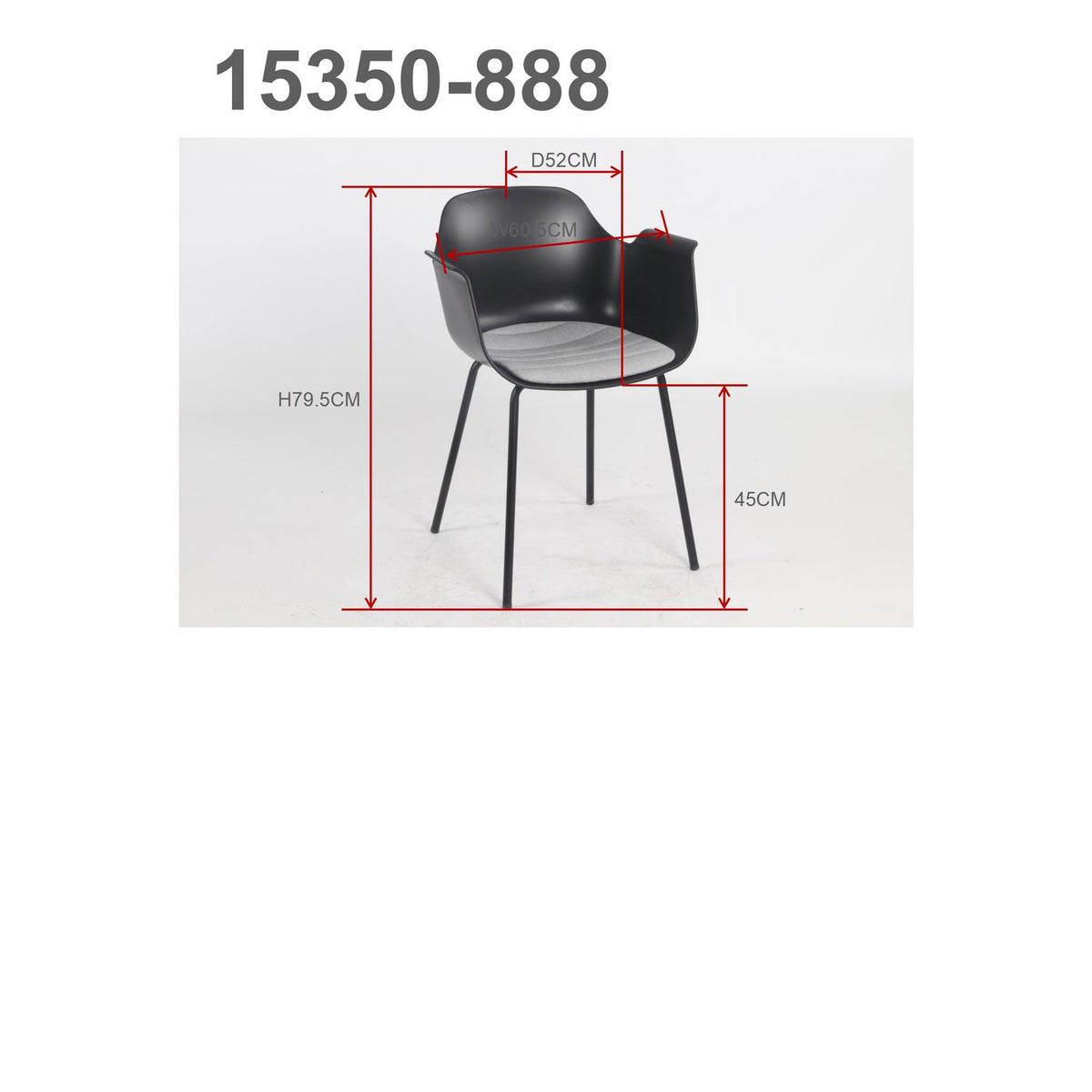 Comfort Matstol Grå, Svart, Plast
