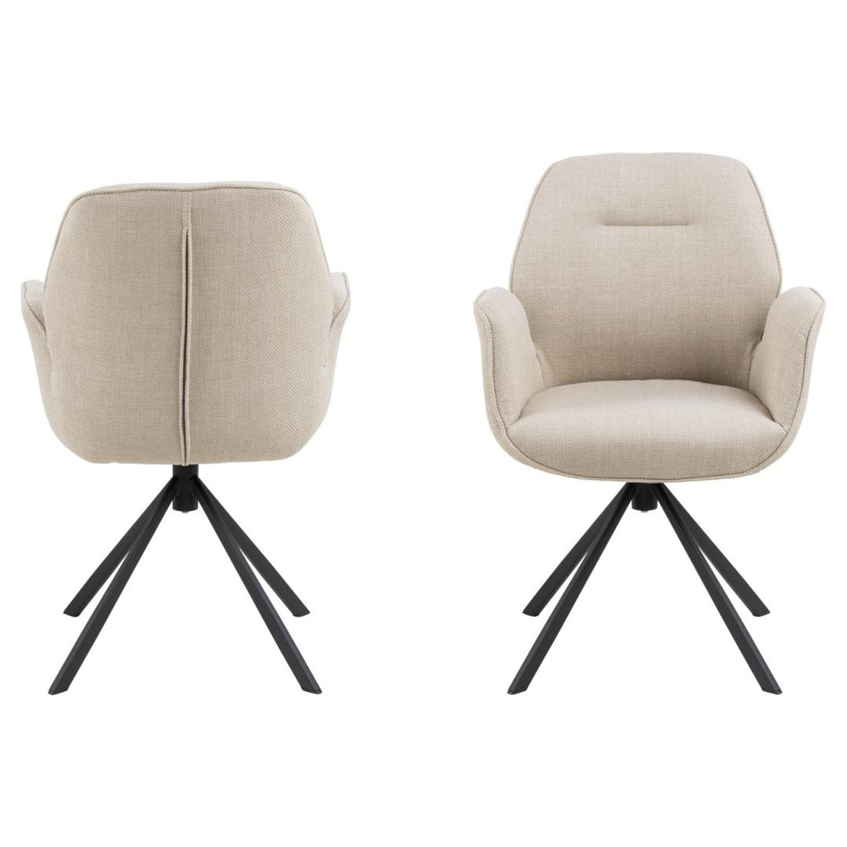 Millau Karmstol Snurr Basel tyg Beige