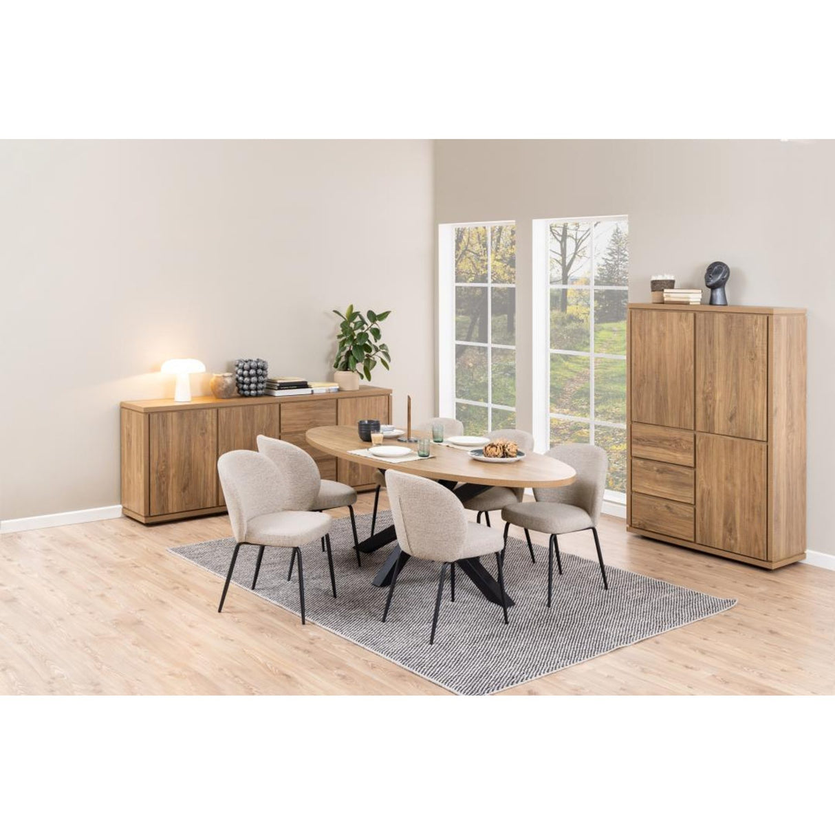 Macon Matstol Monza tyg Beige