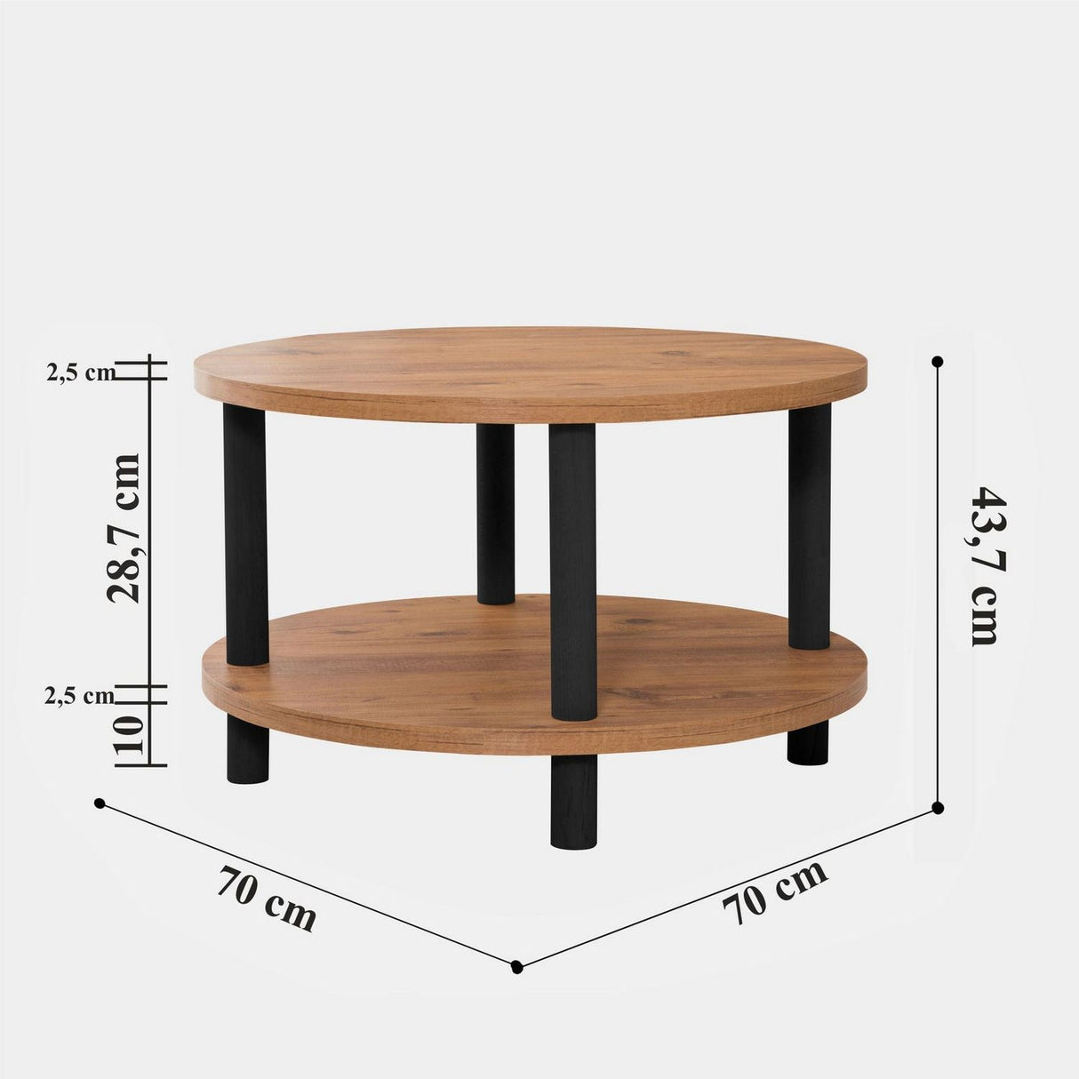 Surabaya (75 x 16 cm) Soffbord Svart atlantisk furu