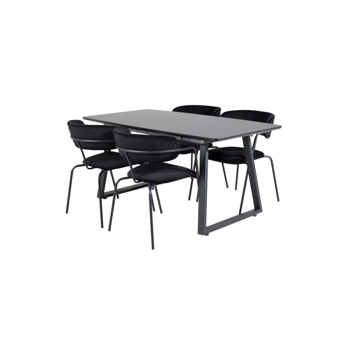 Inca, Arrow Rektangulär matgrupp Svart, Svart, 160 x 85