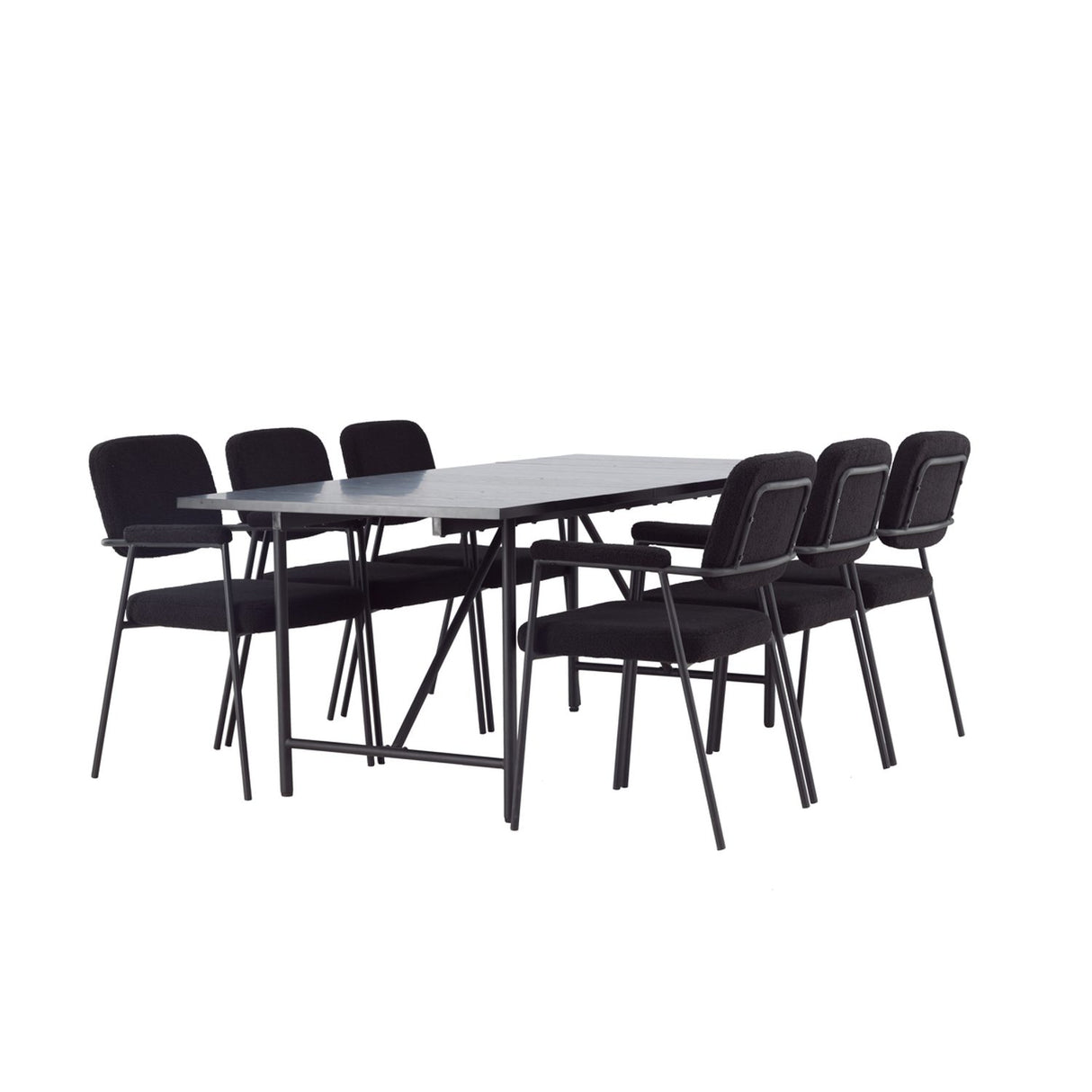Astrid, Yesterday Rektangulär matgrupp Svart, Svart, 200 x 90