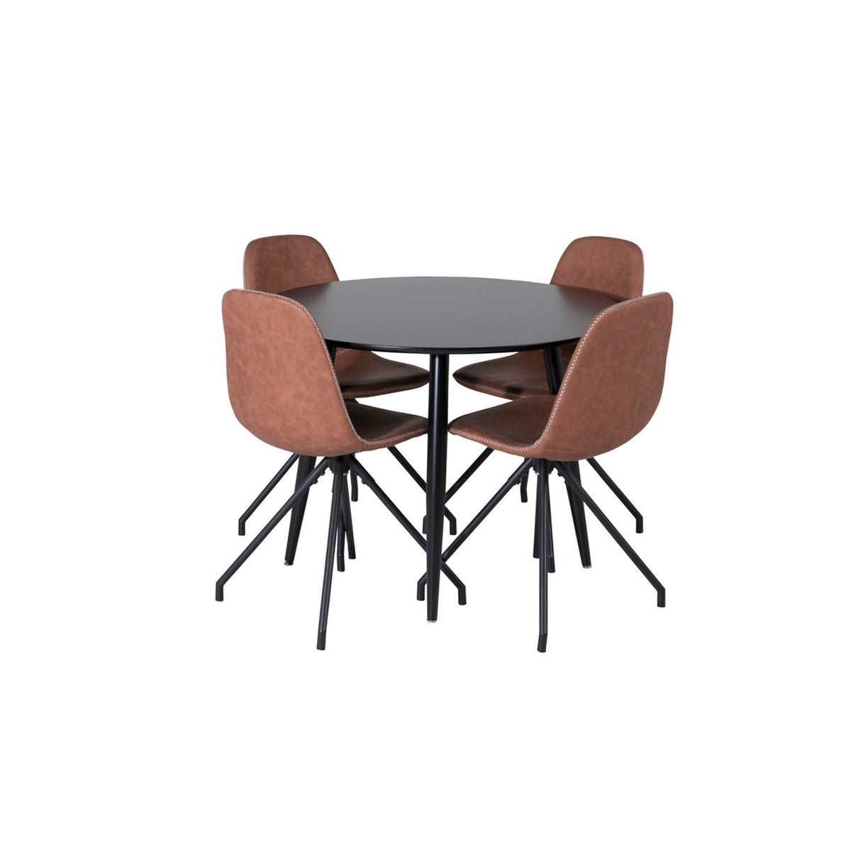 Plaza, Polar Rund matgrupp Svart,Brun, Svart, ⌀100