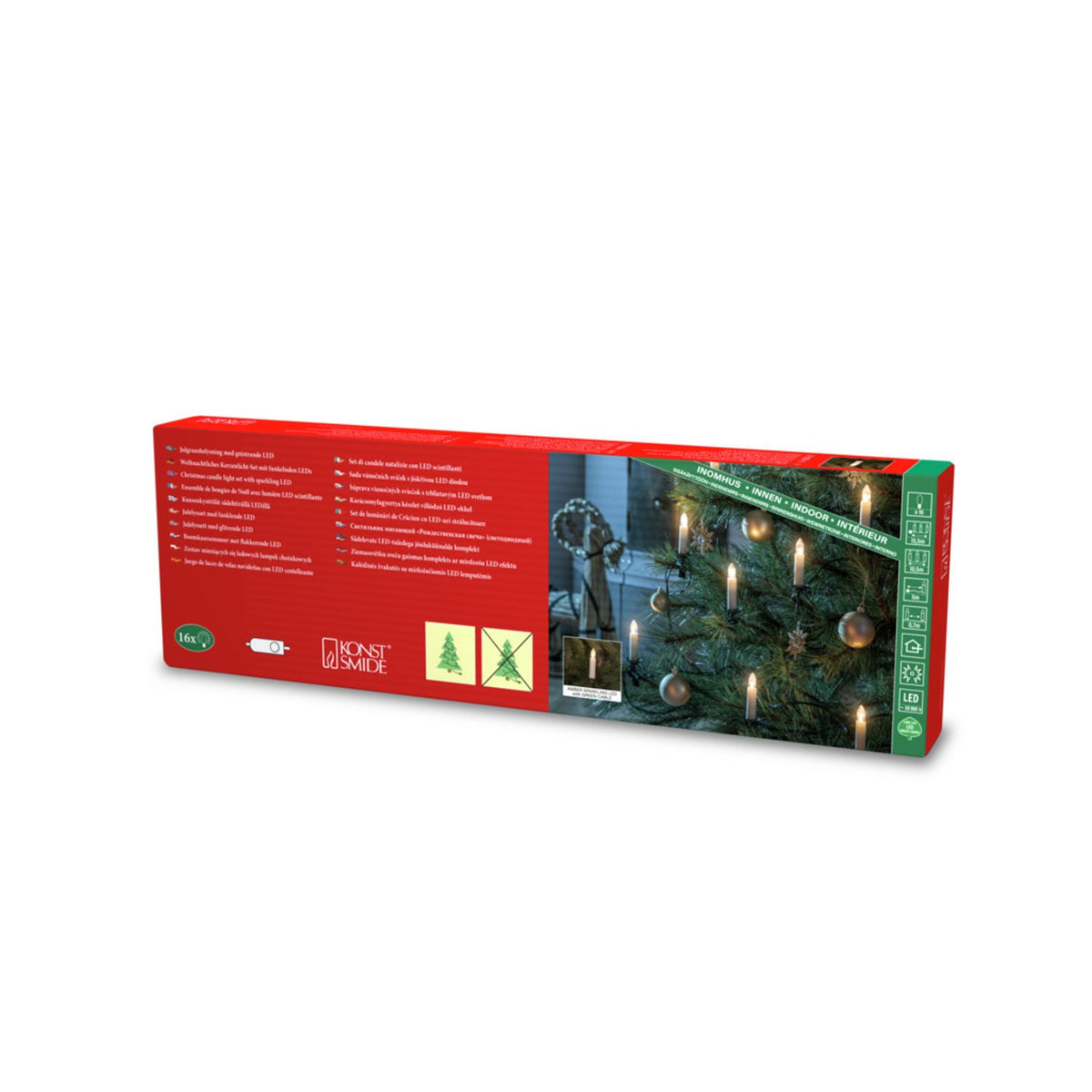 Parallellkopplad Fasta Amber LED Julgransbelysning 16 Lampor (10.5m)