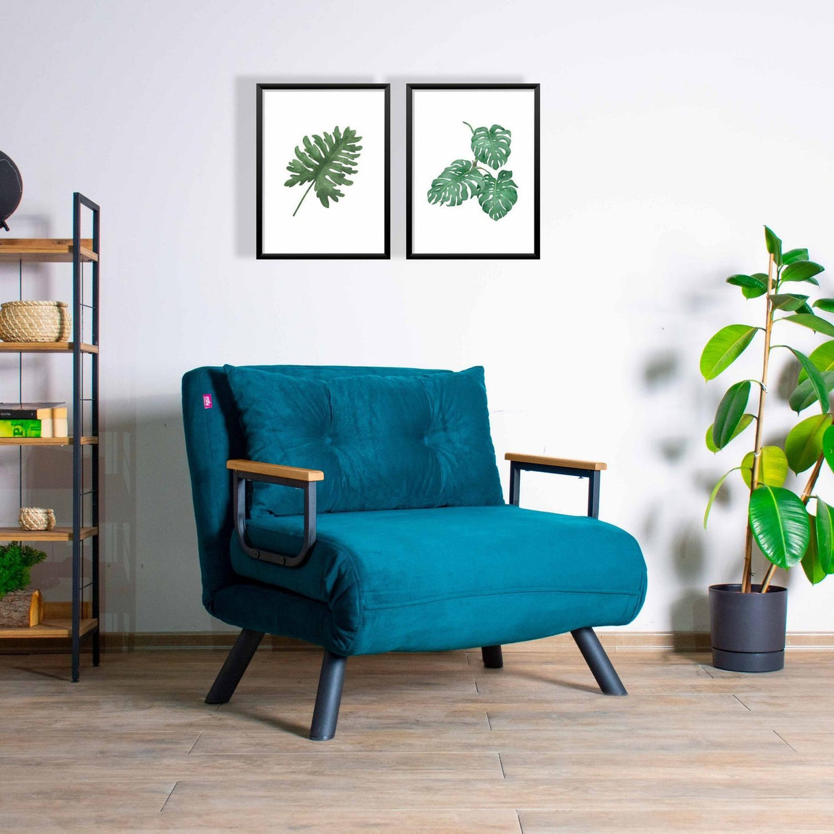 Freetown Single (26 x 120 x 60 cm) 1-sits bäddsoffa Petrolgrön