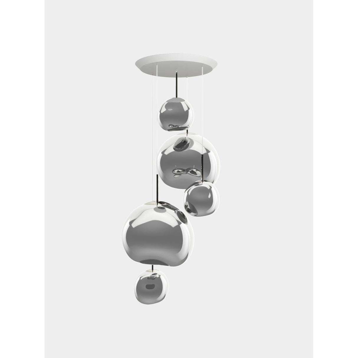 Melt Large Rund Pendelsystem LED Silver