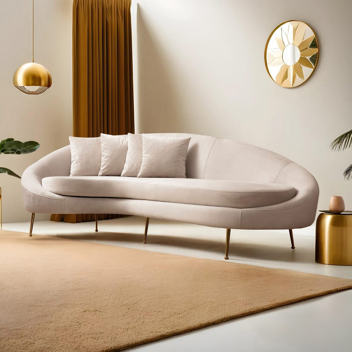Oslo (255 x 120 x 85 cm) 3-sitssoffa Beige, Vänster